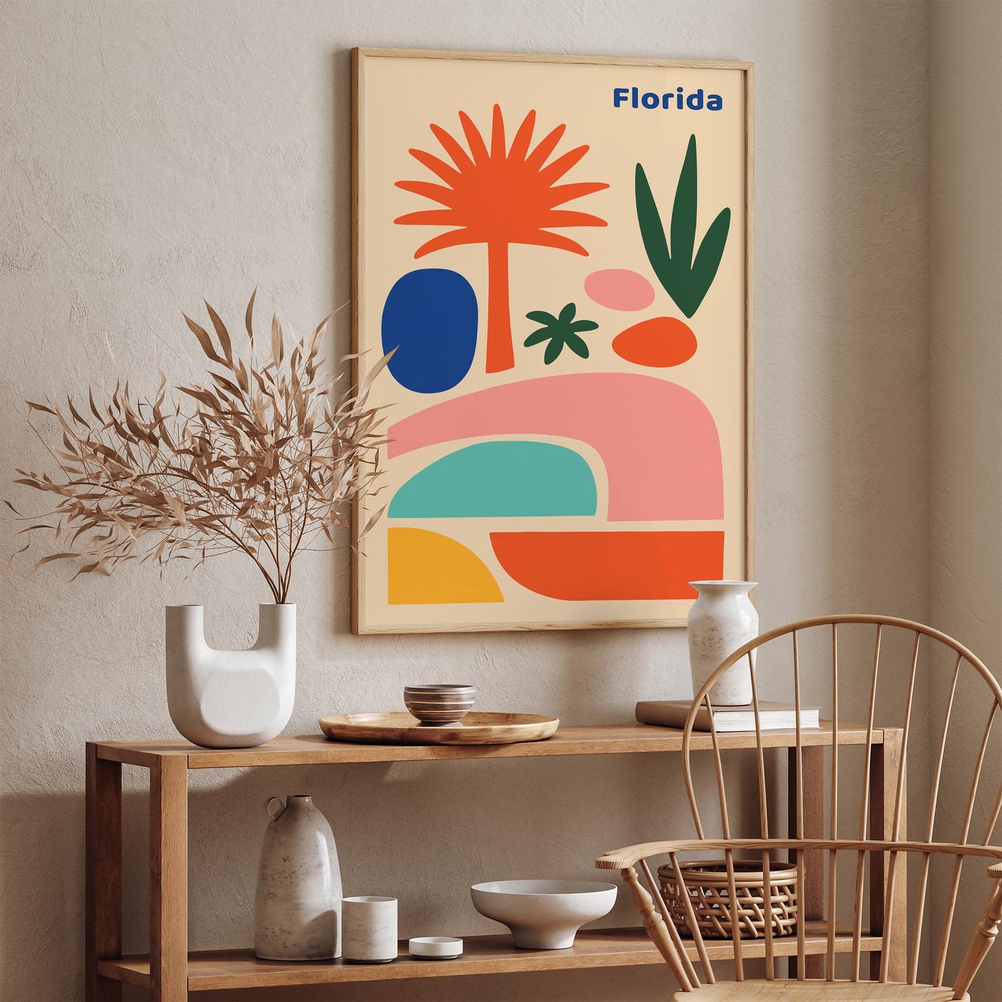 Florida Travel Poster - Mid Century Modern Wall Art