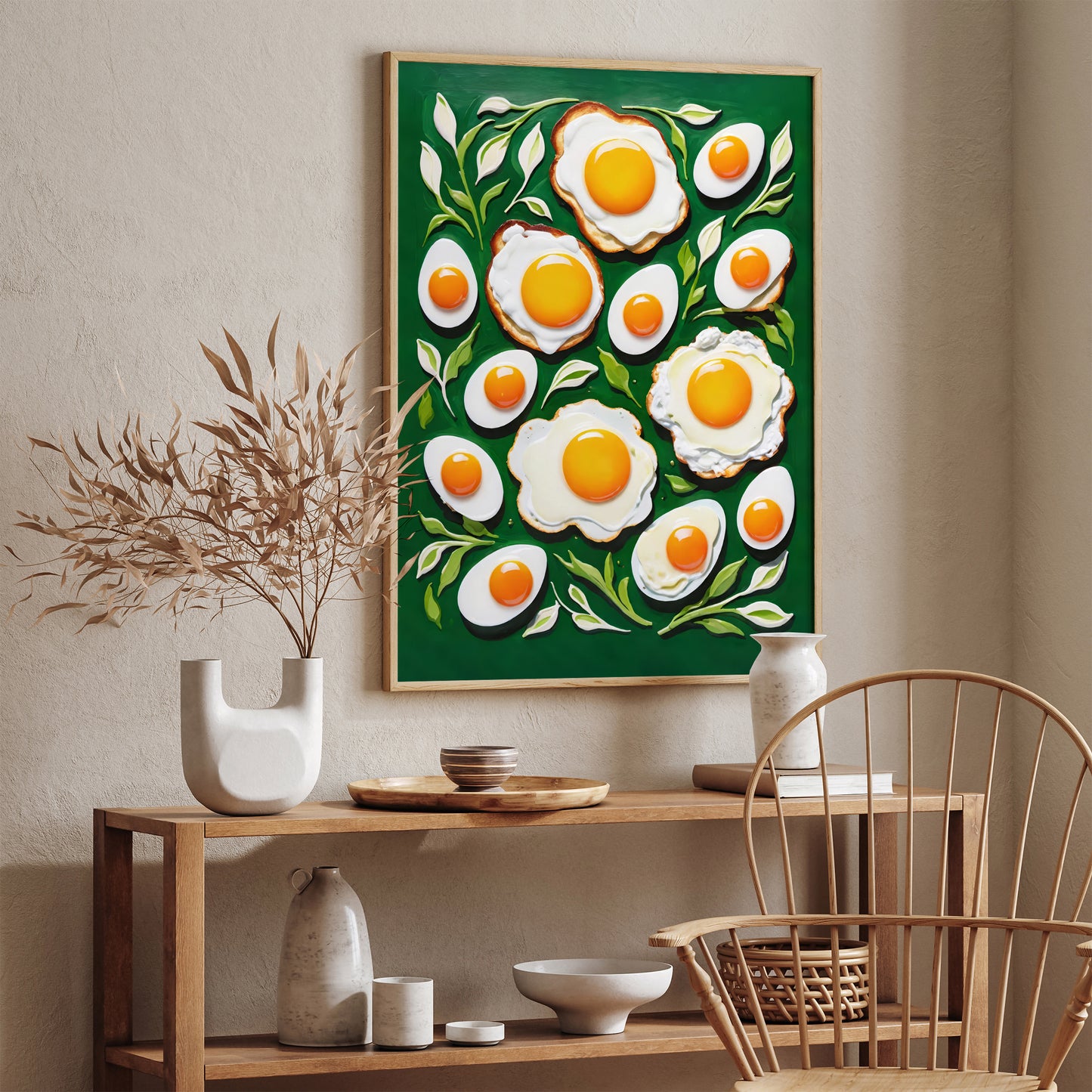 Eggs Painting Print in Green