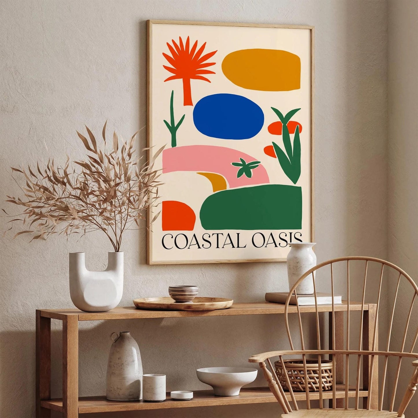 Coastal Oasis Colorful Abstract Poster