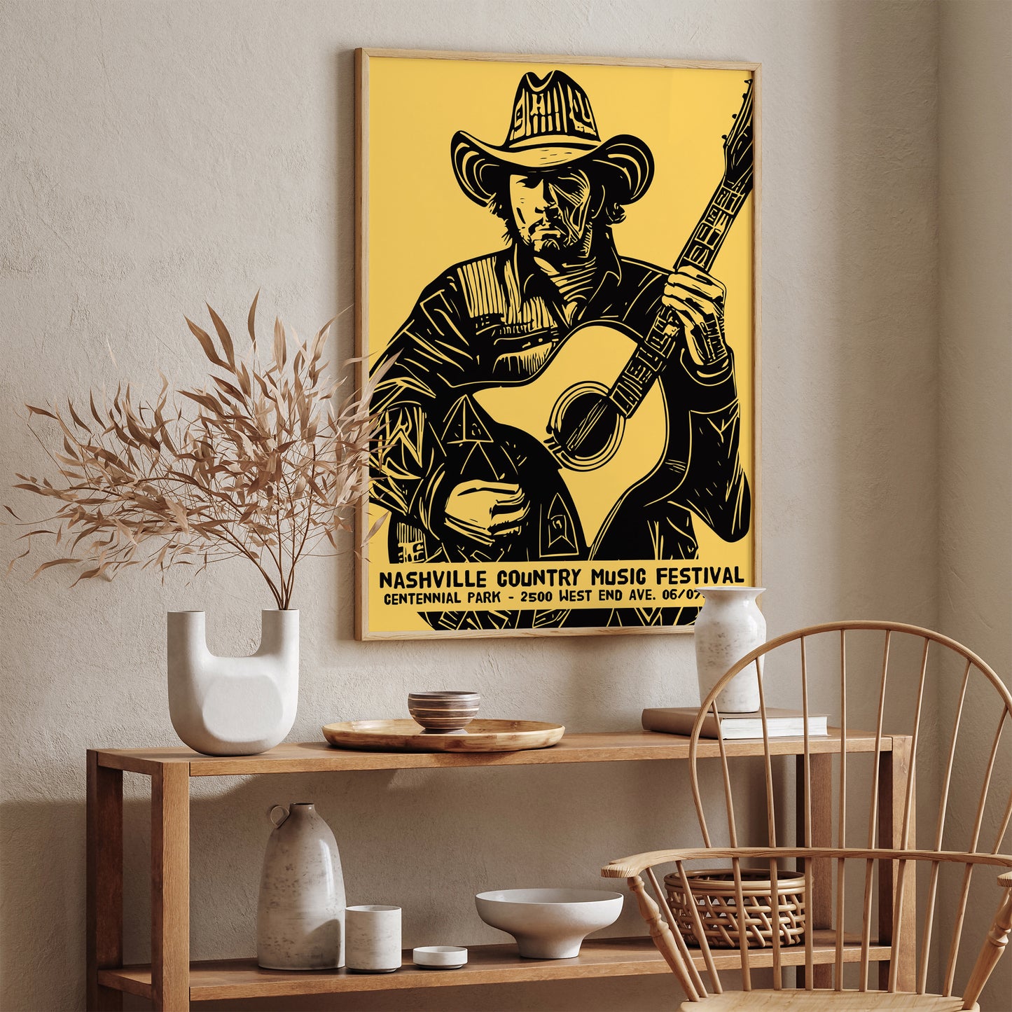 2002 Nashville Country Festival Retro Poster