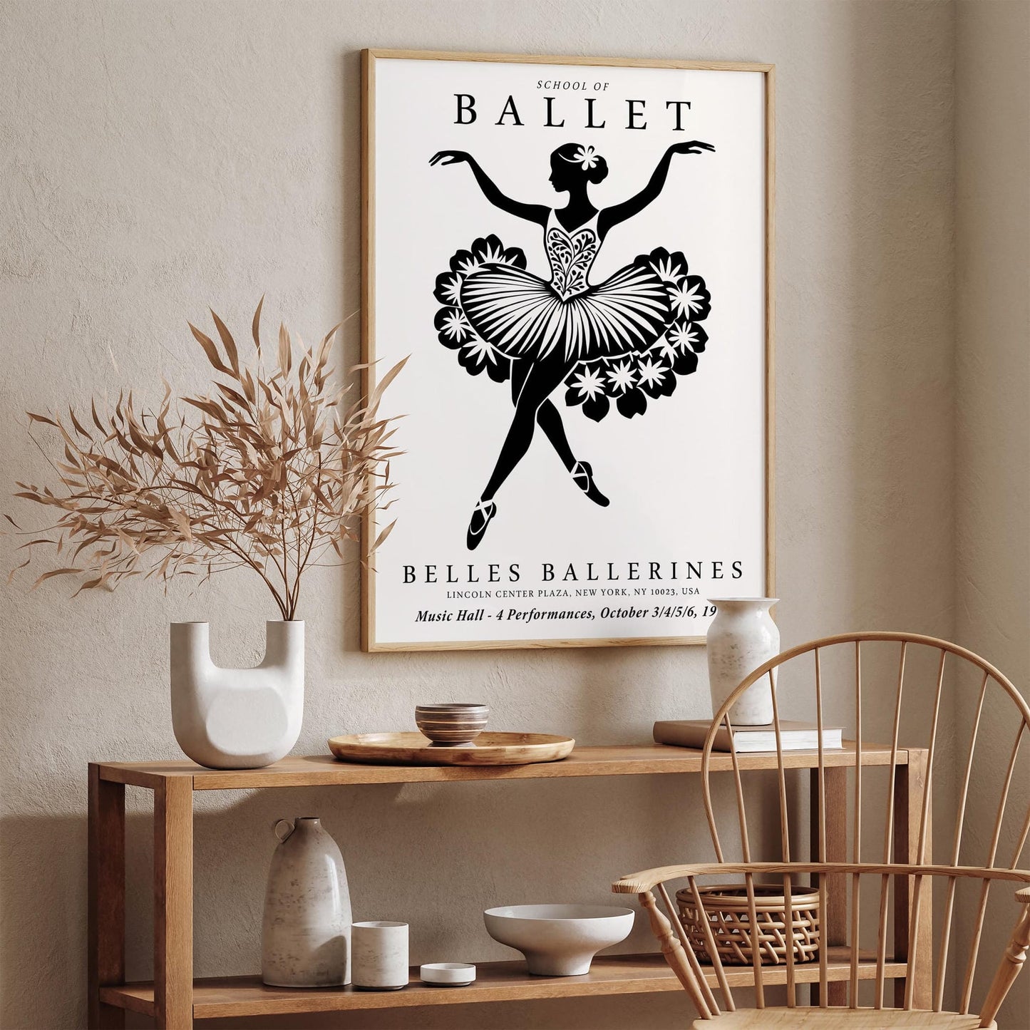 Black and White Ballet Poster