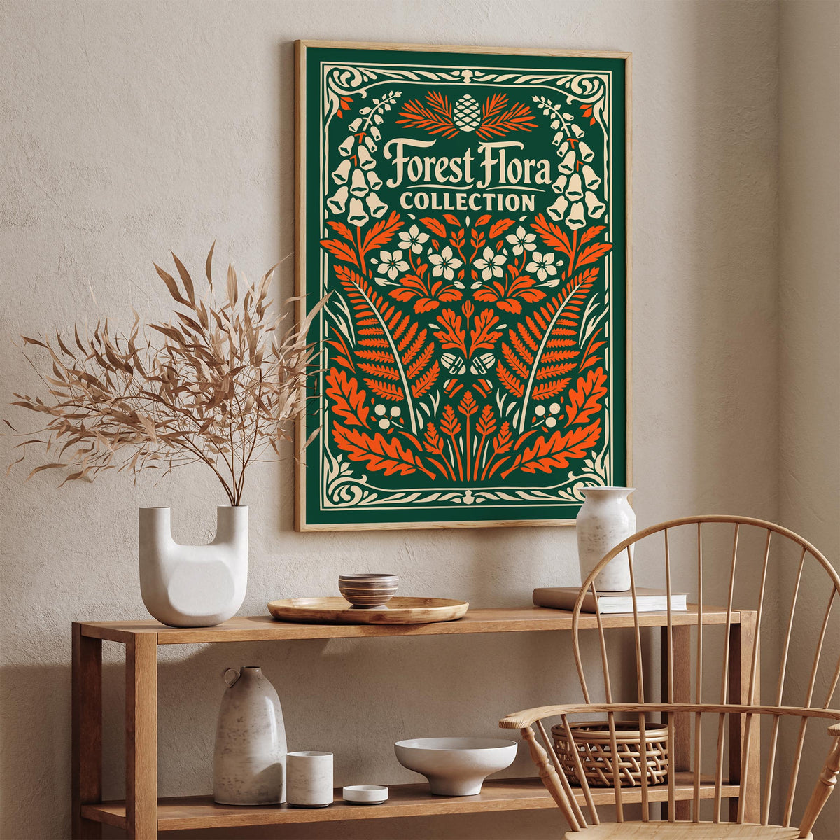 Vintage Forest Flora Botanical Art Poster