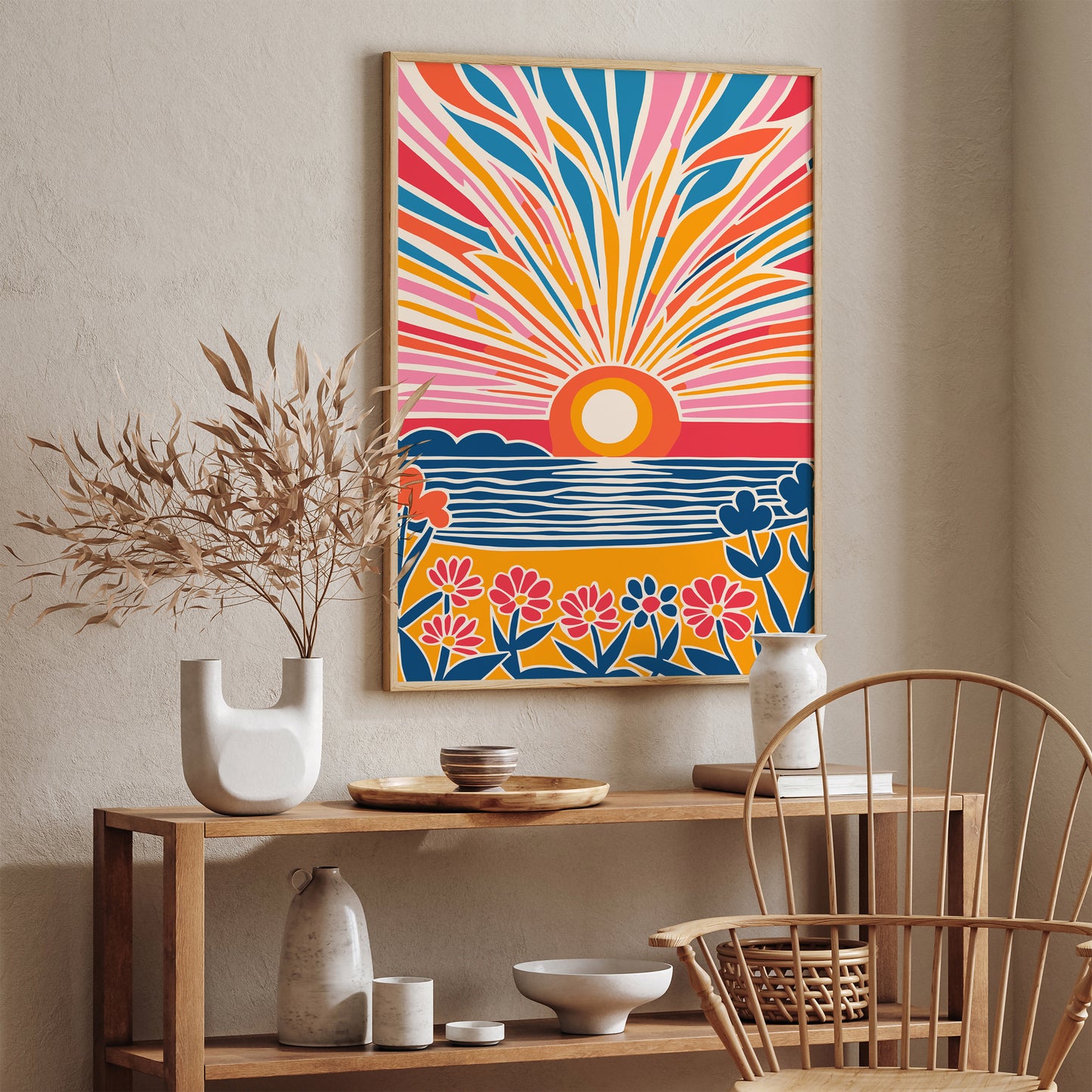 Colorful Bohemian Sunshine Scenic Art Print