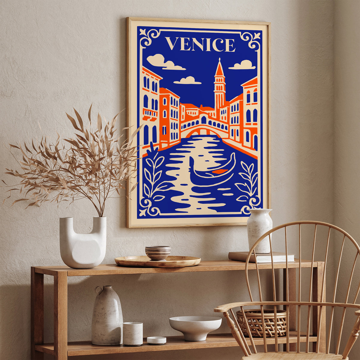 Venice Italy Blue Cityscape Travel Poster