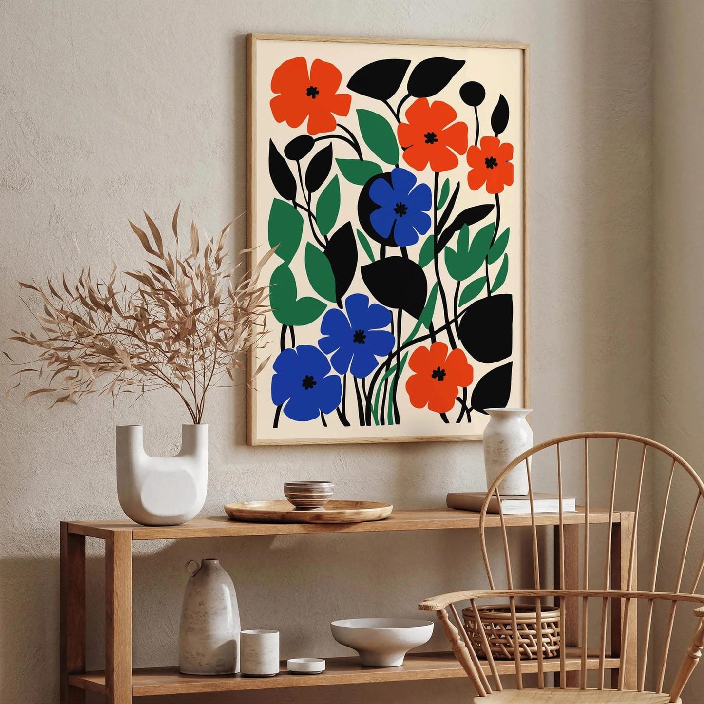 Retro Botanical Cut-Outs Floral Wall Art