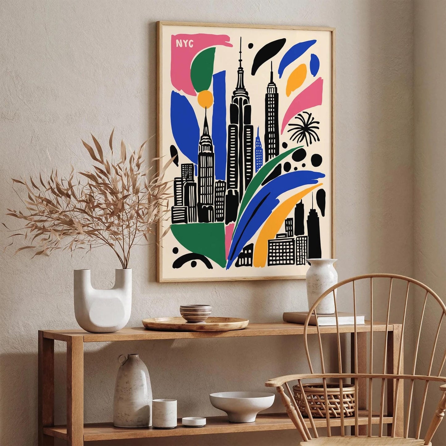 NYC Cityscape Poster, Travel Art Print