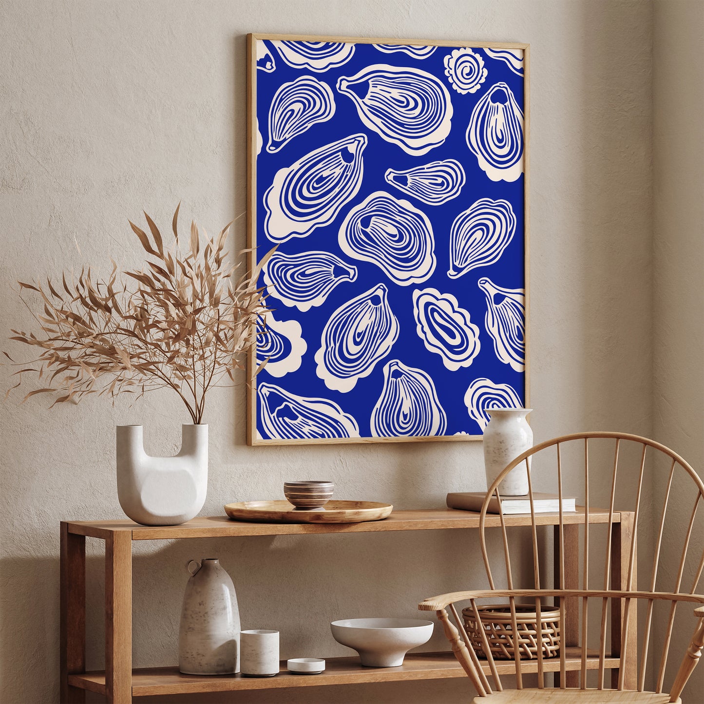 Blue Indigo Oysters Sea Food Poster