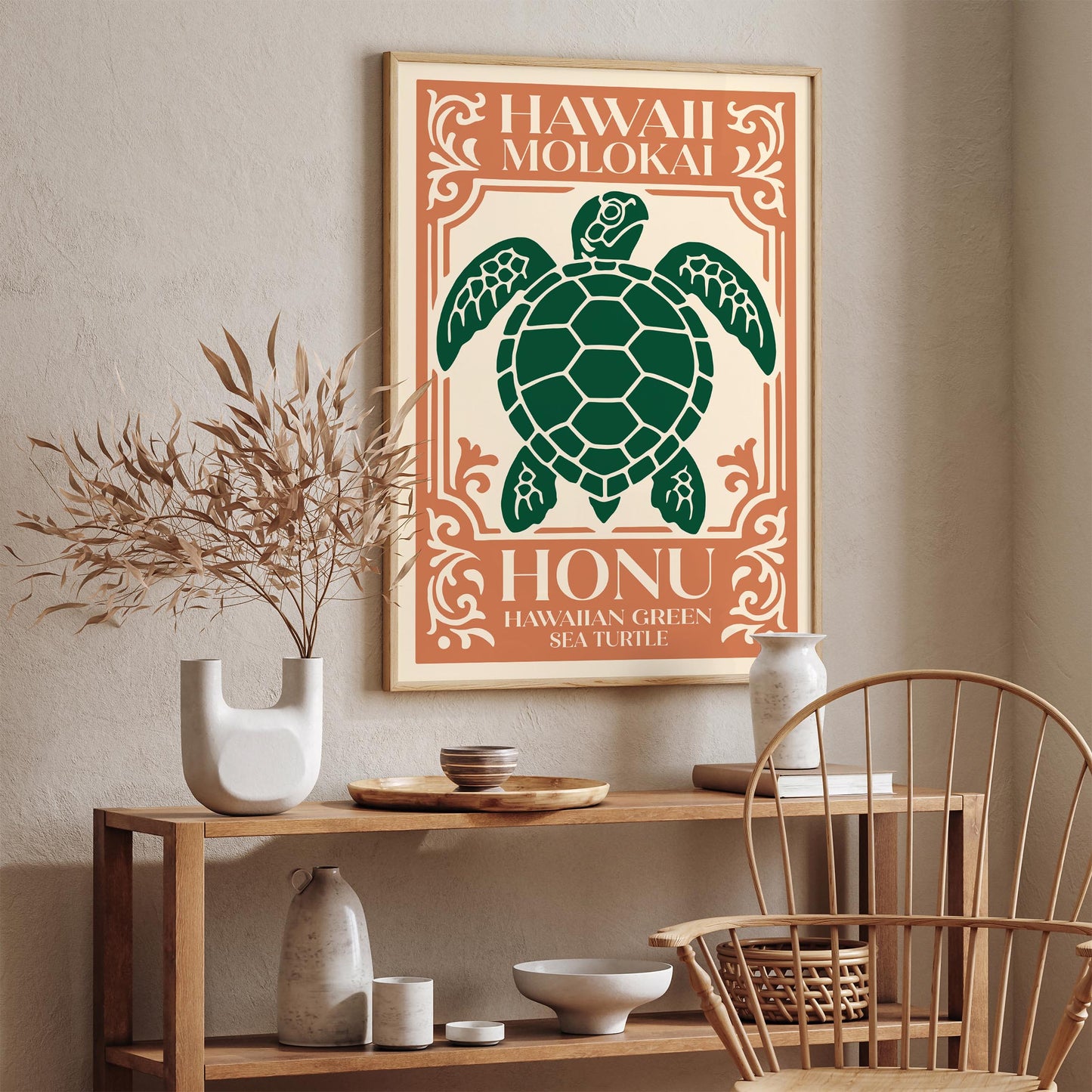 Hawaii Molokai Honu Turtle Poster