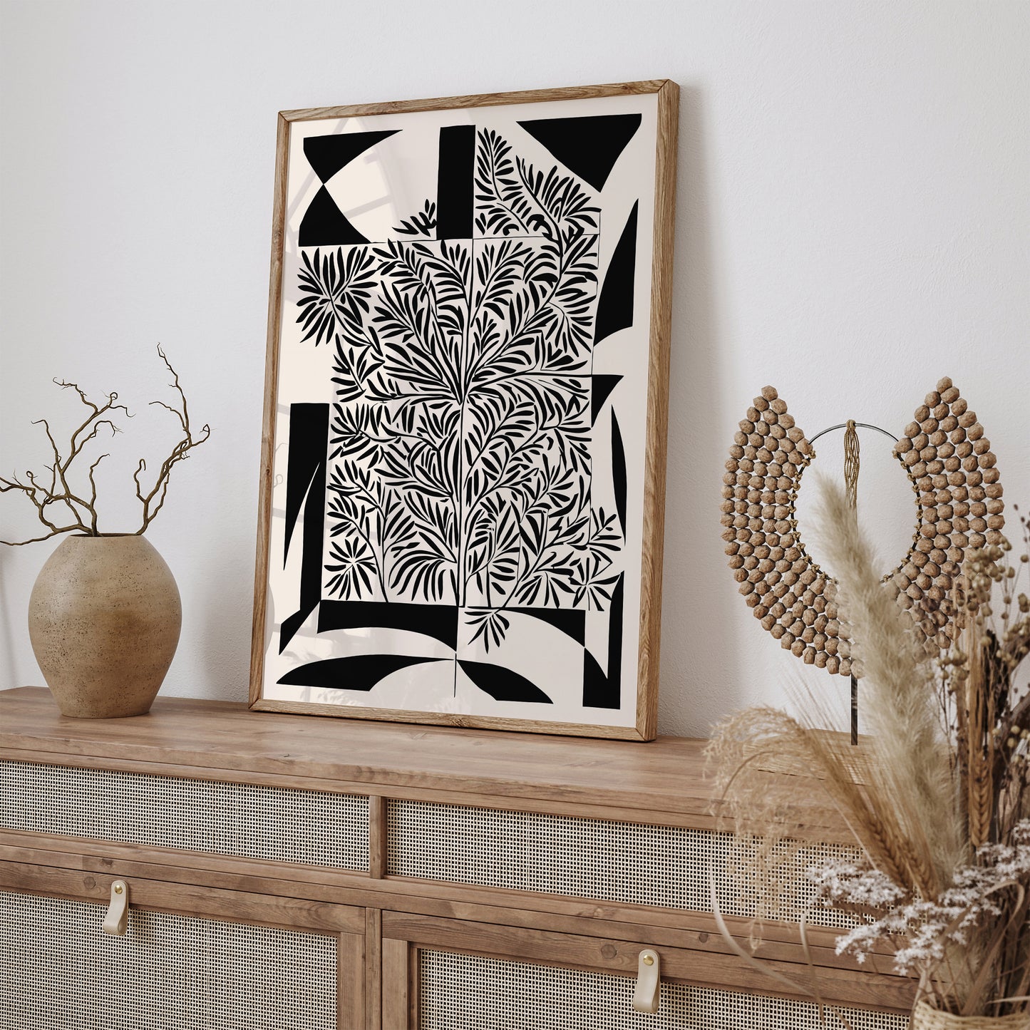 Black and White Abstract Scandinavian Art Print