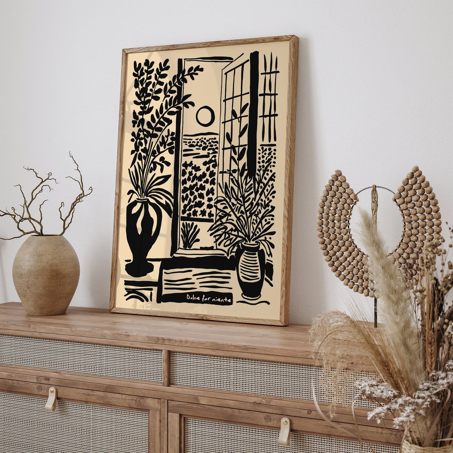 Dolce far Niente Black Ink Style Poster