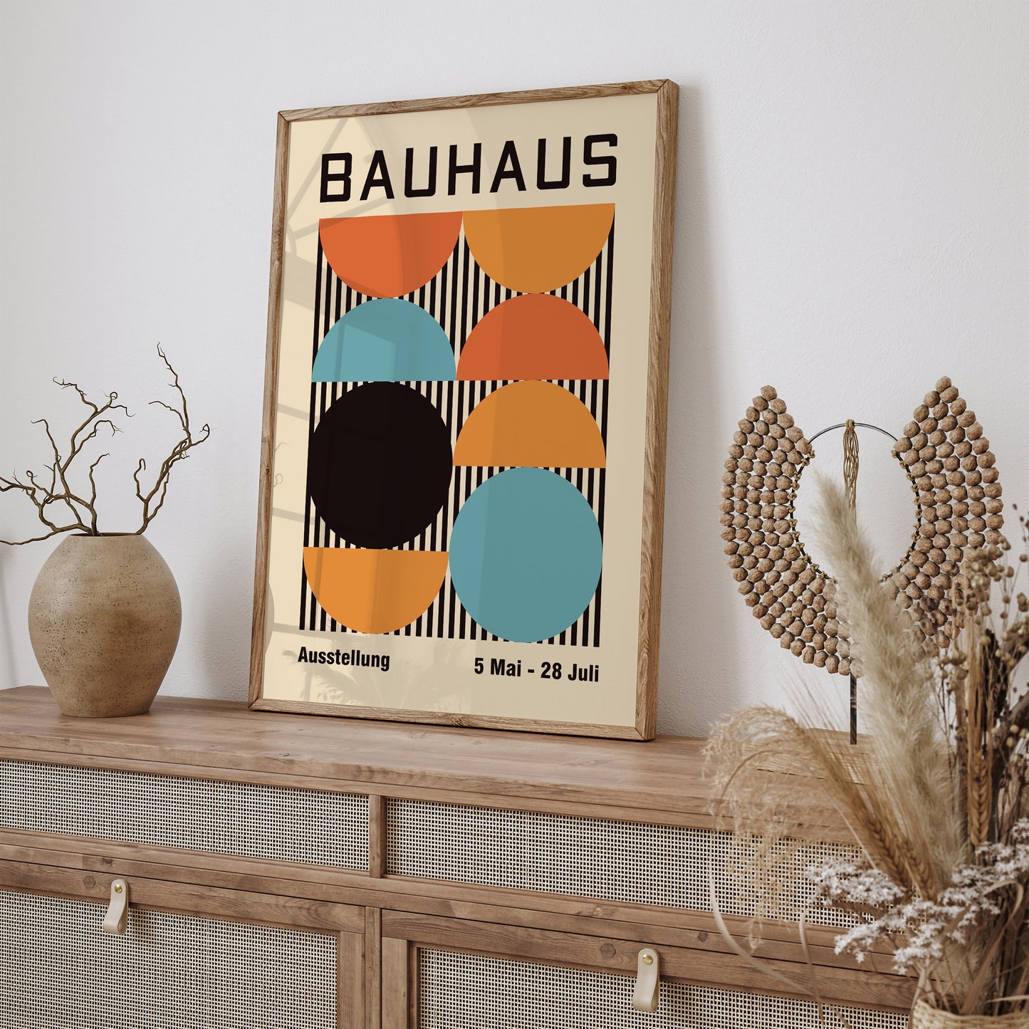 Bauhaus Circles Retro Poster