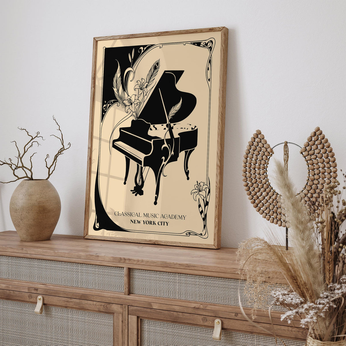 New York City Classical Music Academy Art Nouveau Poster
