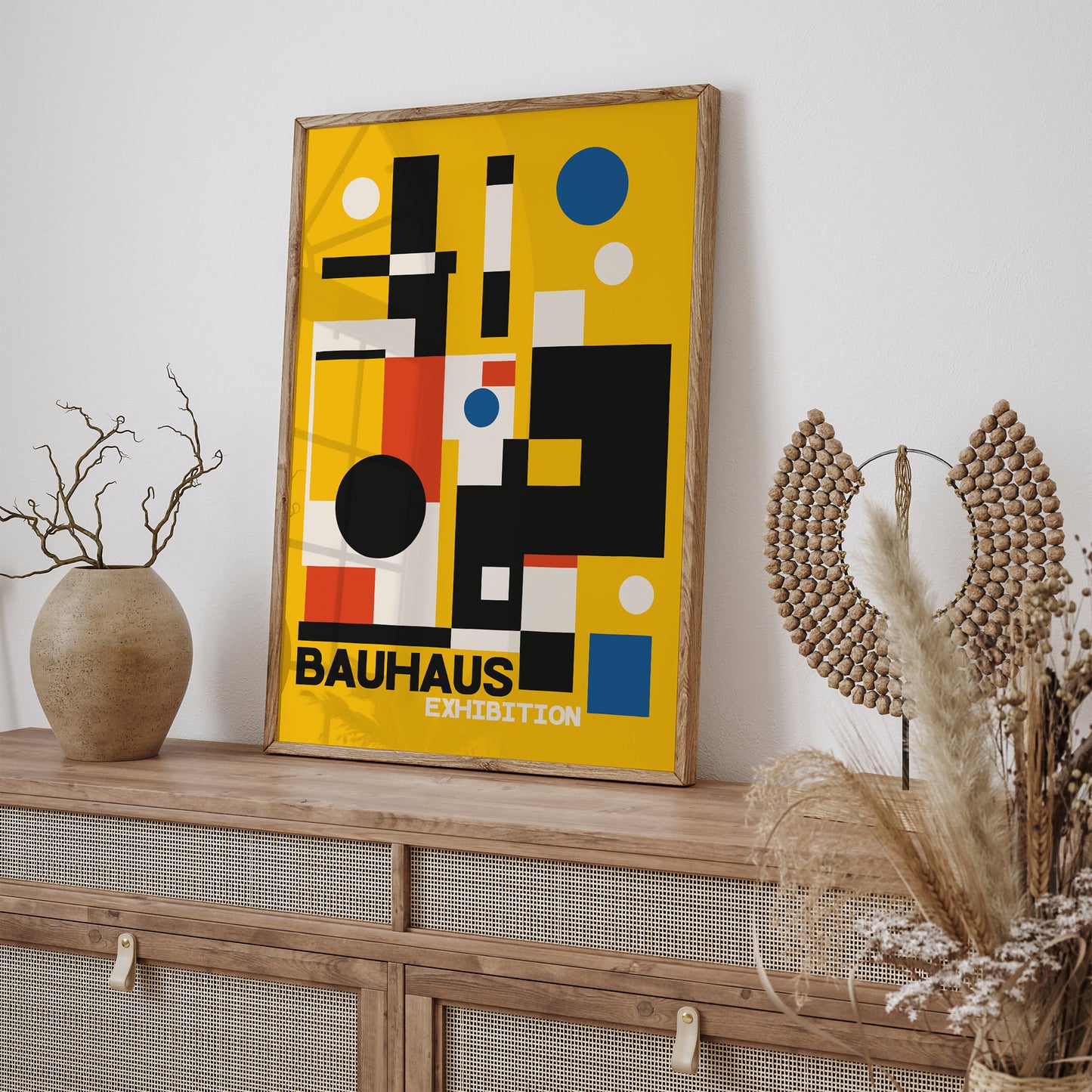 Bauhaus Exhibition Minimalist Yellow Poster Print