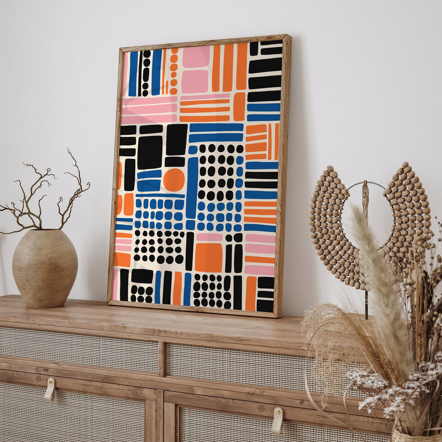 Geometric Mid-Century Abstract Art Poster