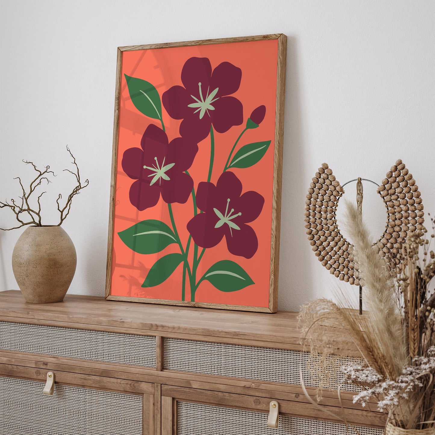 Azalea Flowers Poster - Colorful Bohemian Wall Art Print