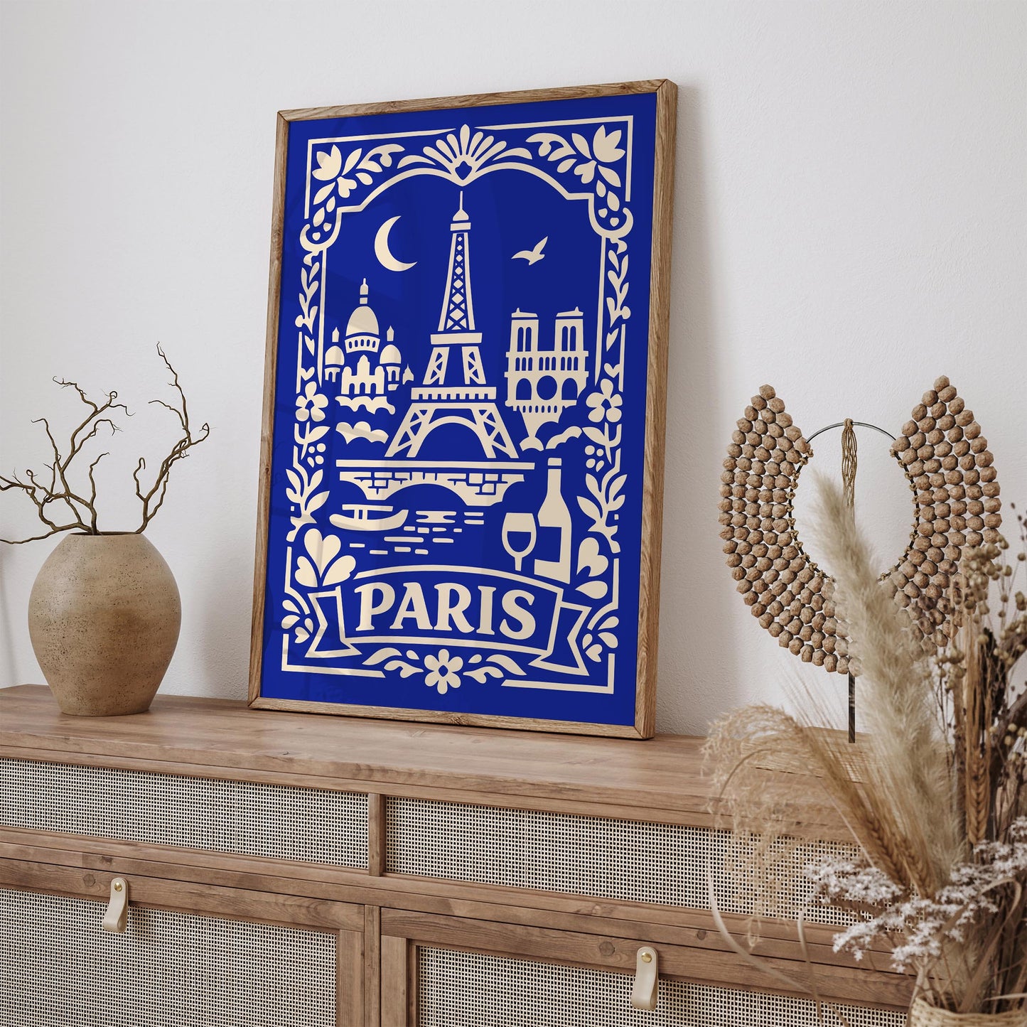 Paris Blue Travel Poster