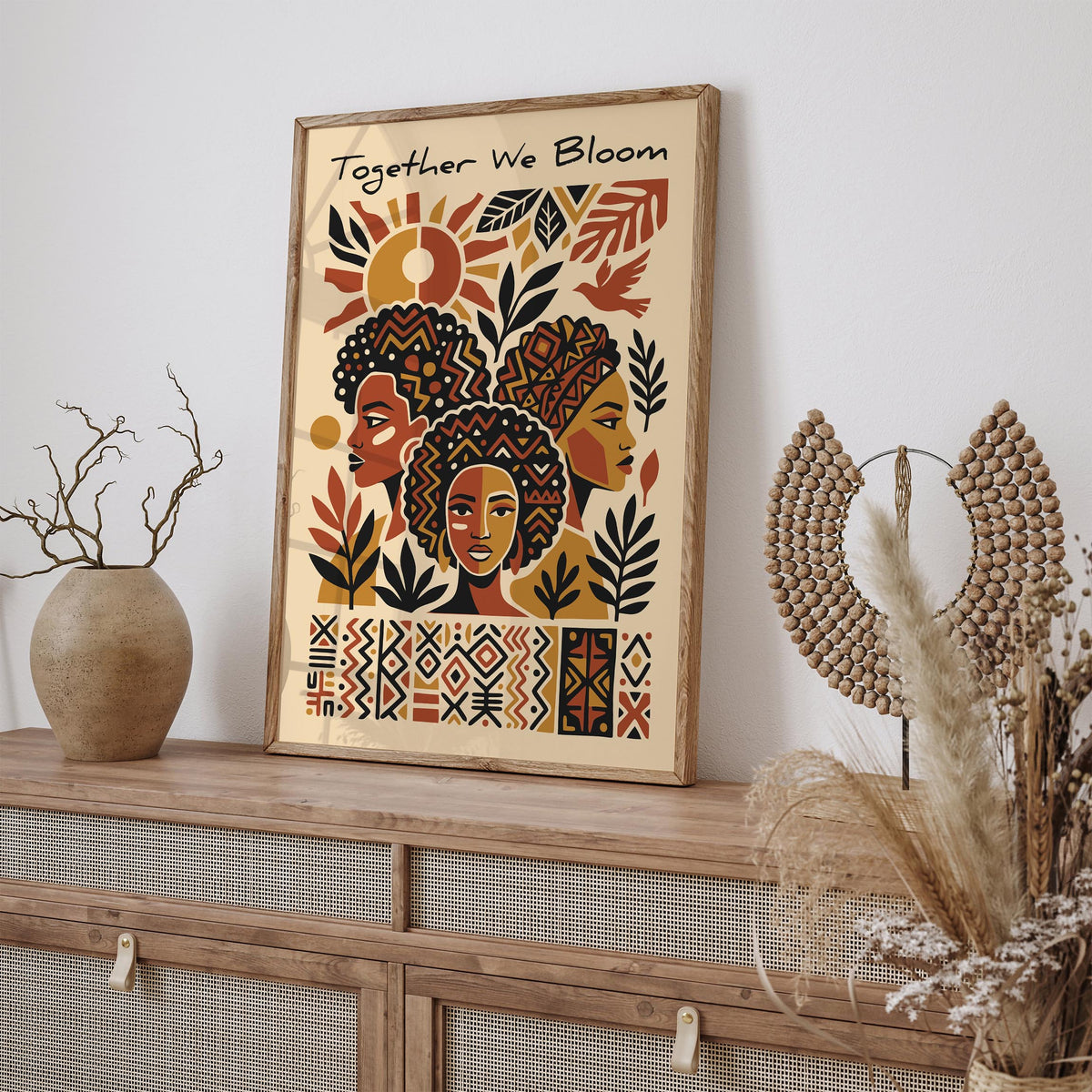Together We Bloom Afrohemian Poster