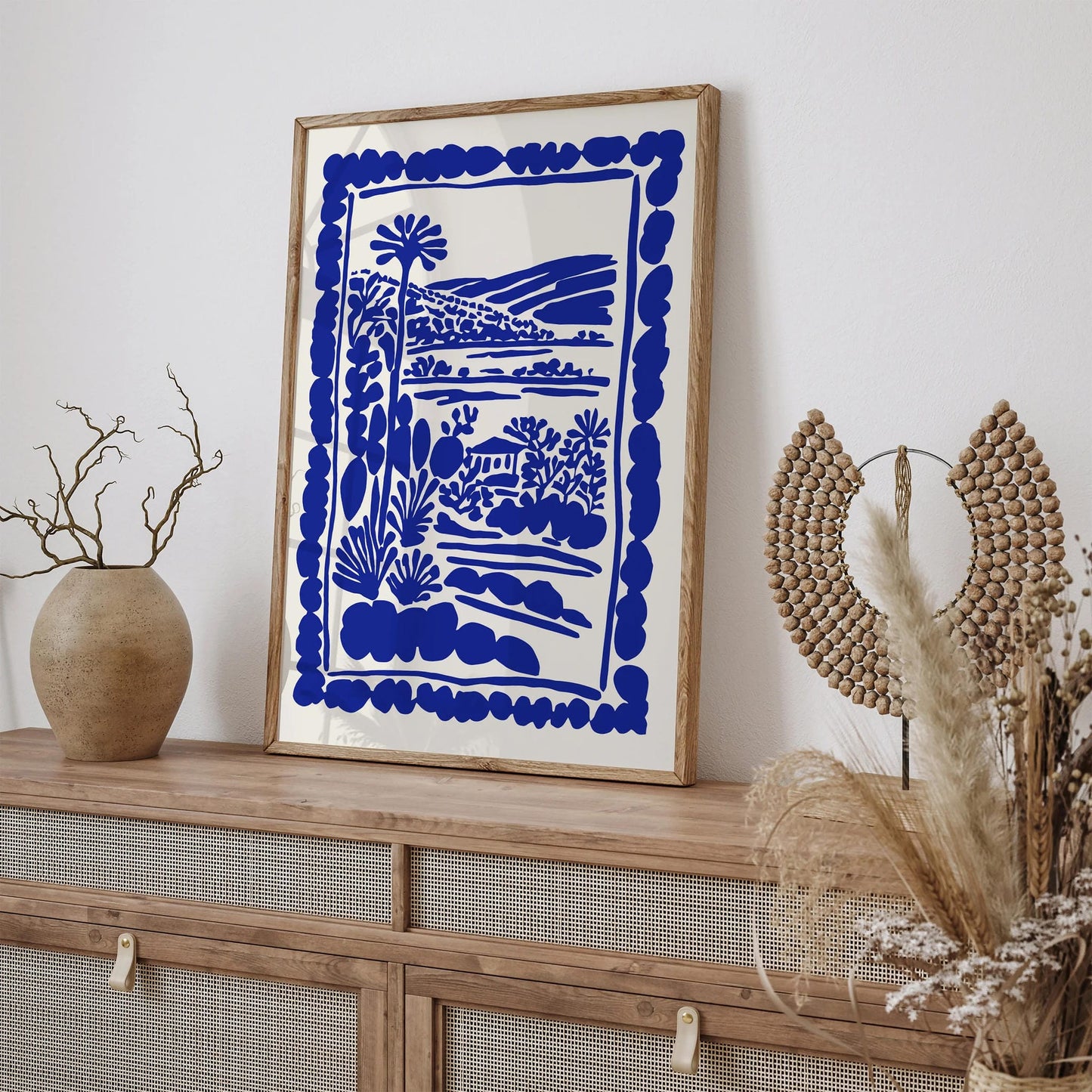 Blue Ink Wall Art – Travel Scenic Poster