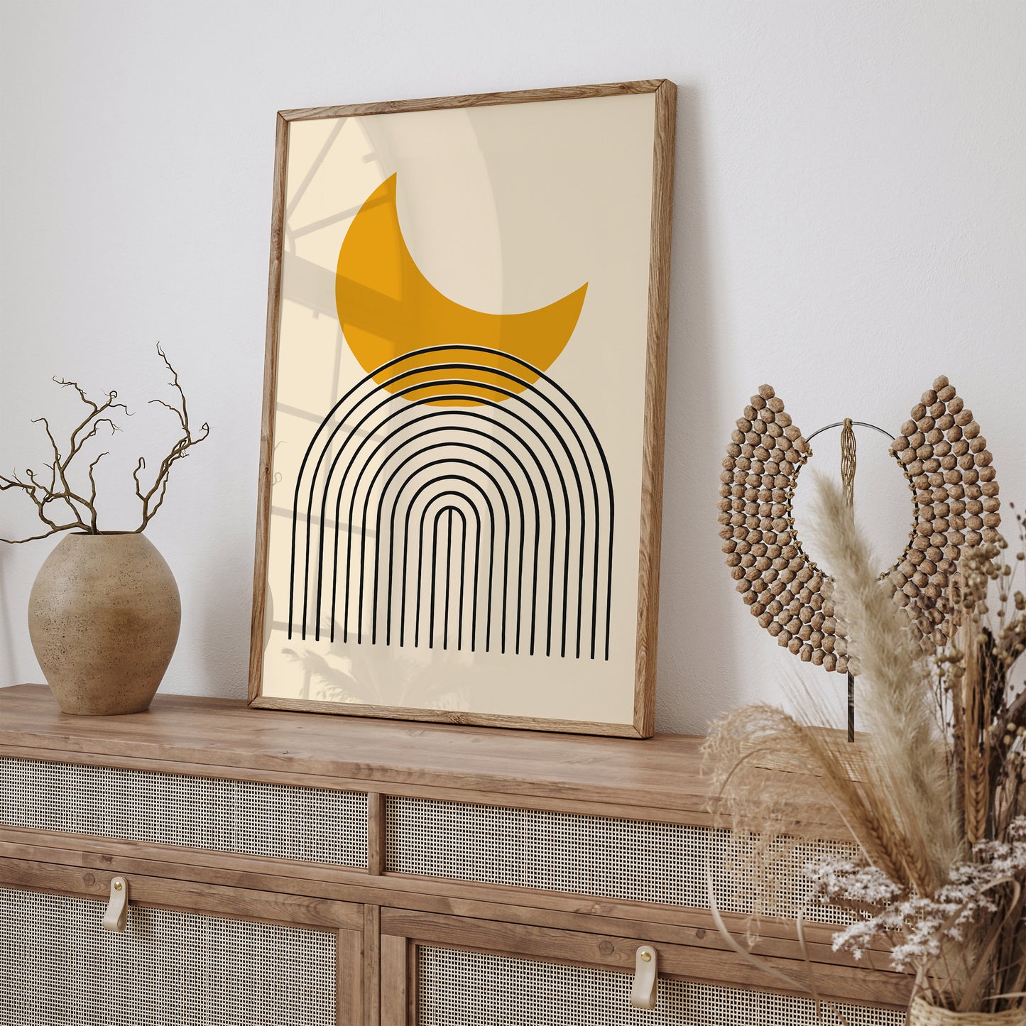 Modern Moon and Arches Art Print