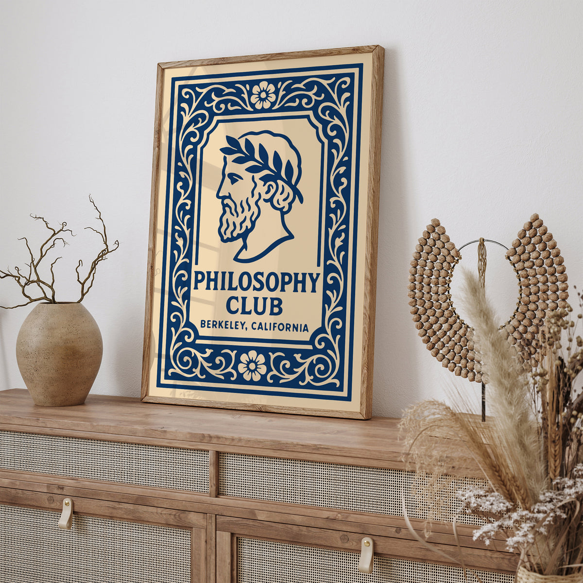 Navy Blue Berkeley Philosophy Club Art Poster
