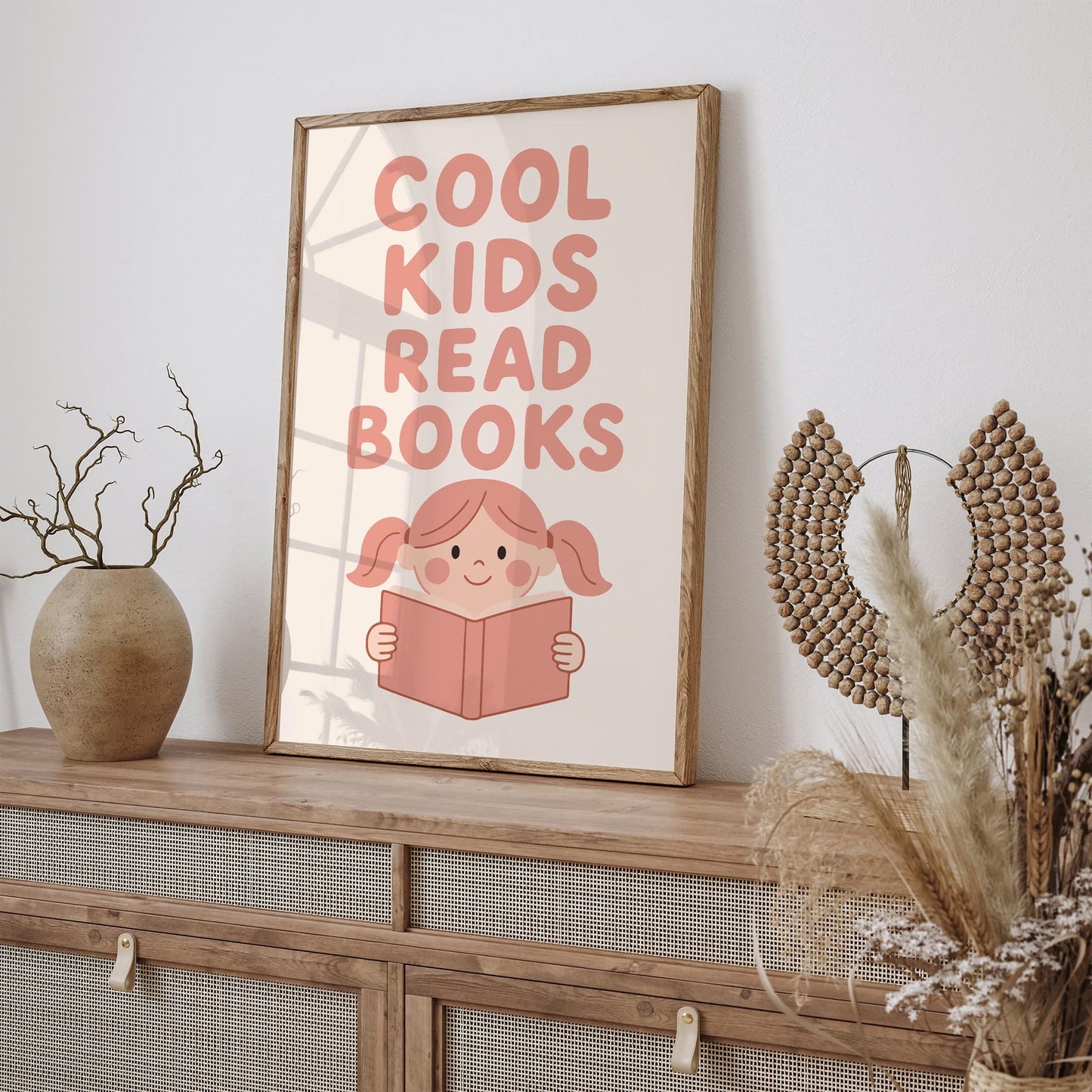 Cool Kids Read Books Poster - Literary Art Print for Kids Room Decor