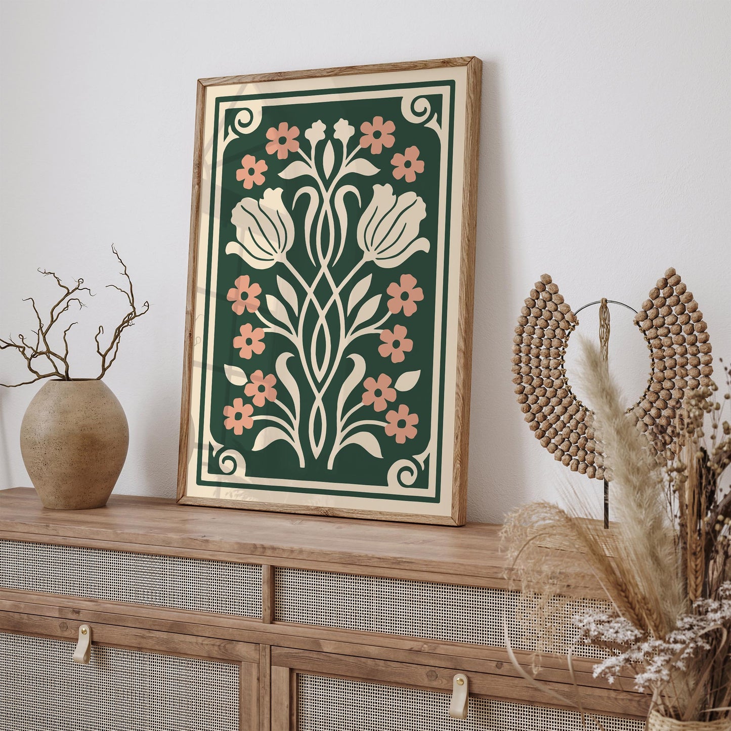 Art Nouveau Floral Wall Art Print