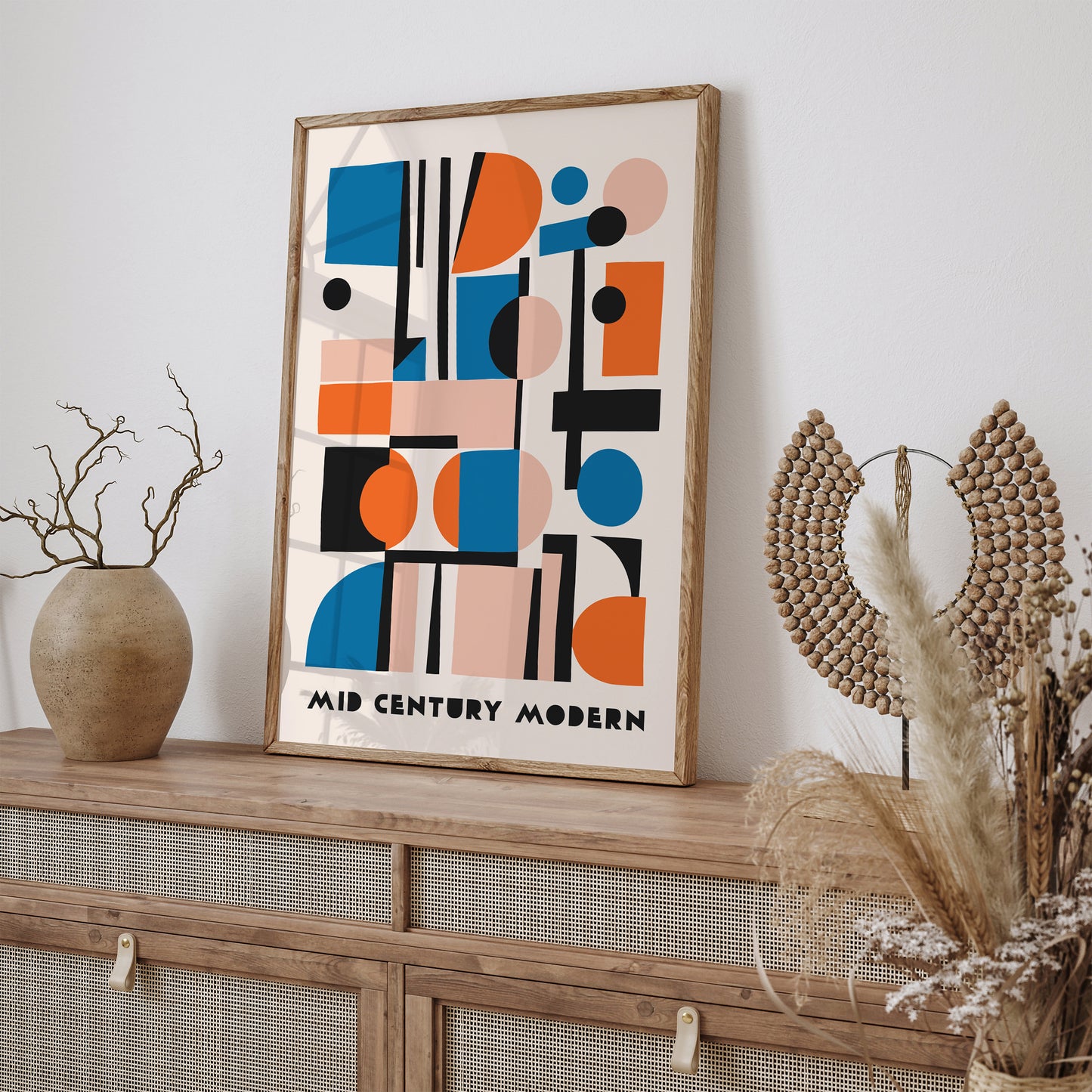 Mid Century Abstract Geometric Poster