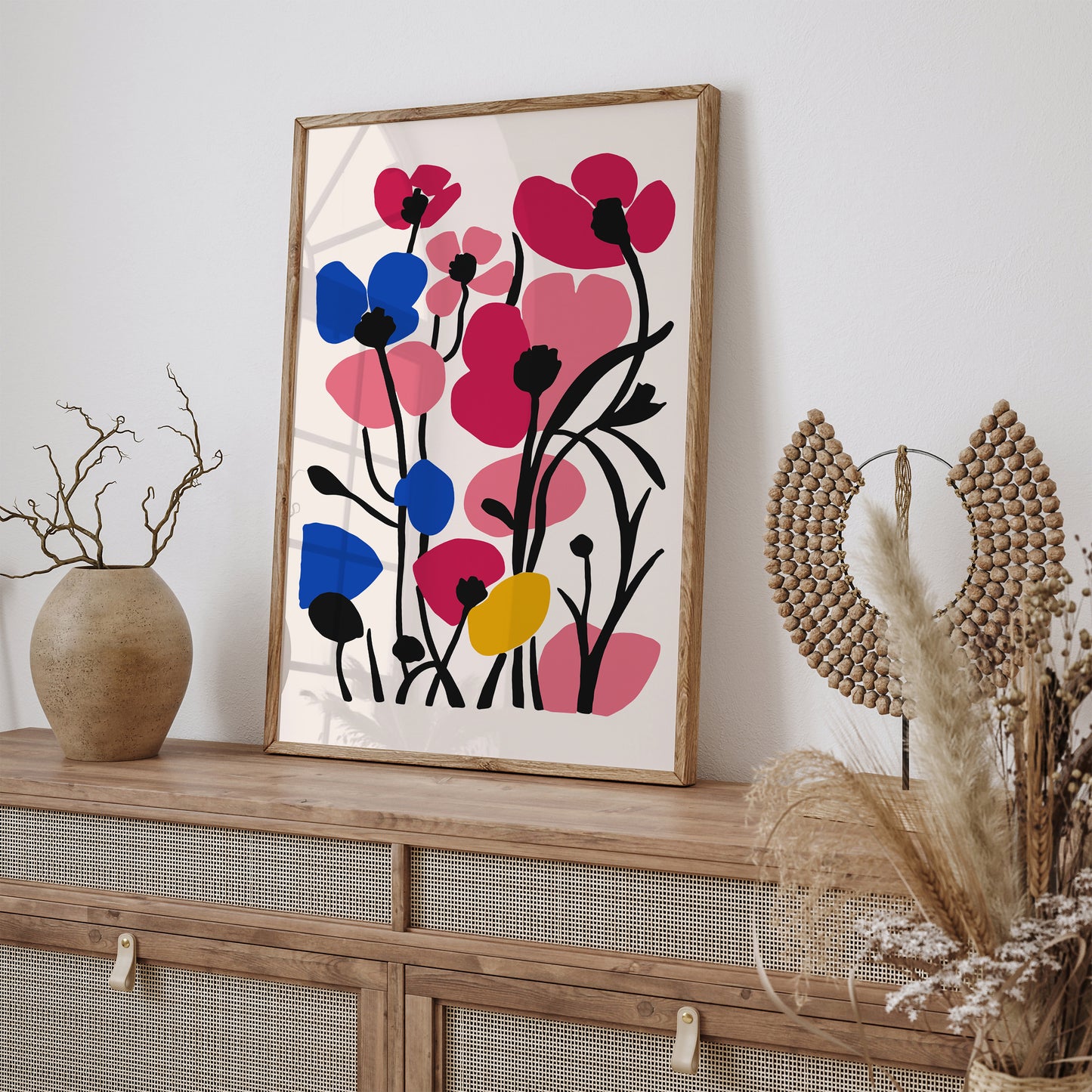 Retro Flowers Cut Outs Poster