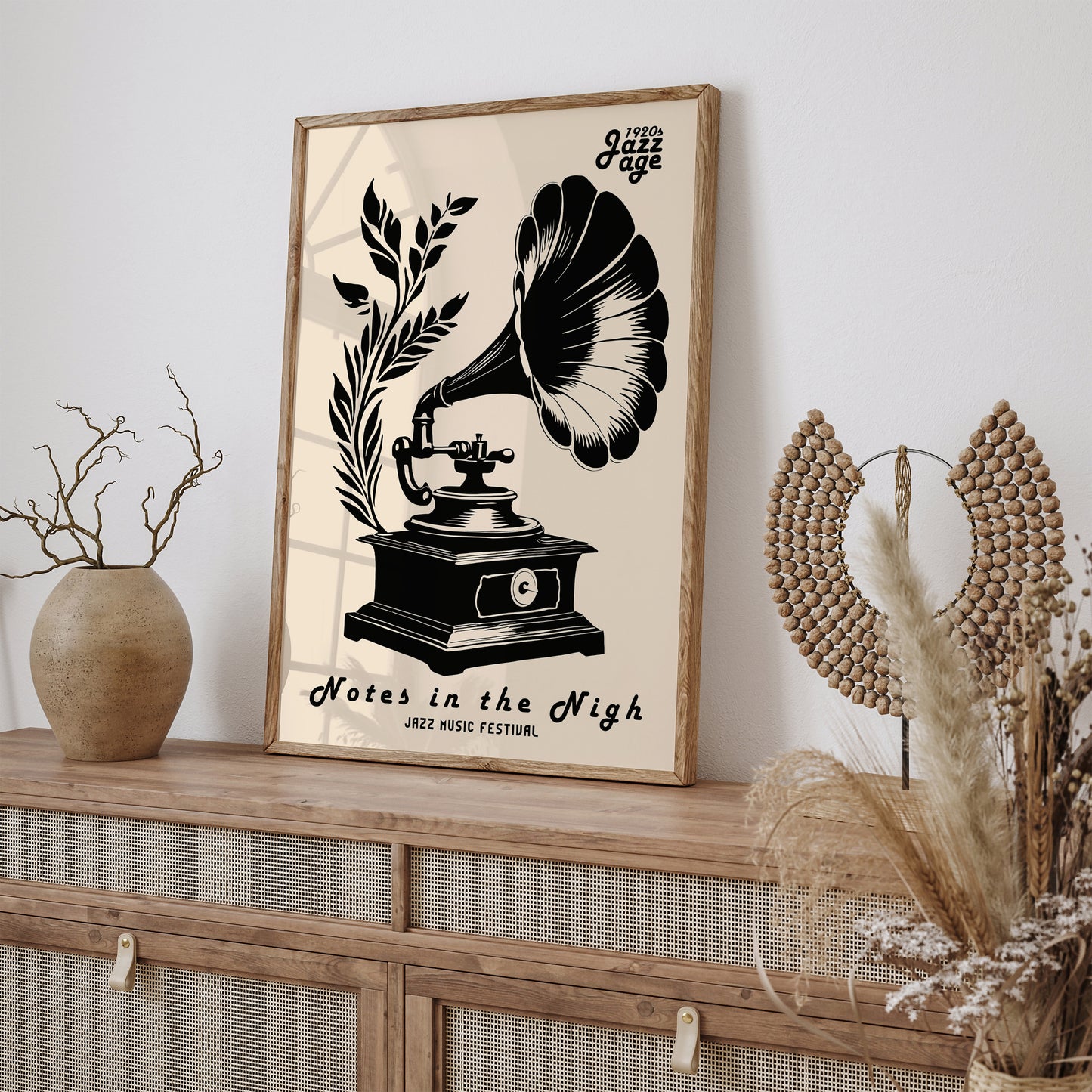Vintage Gramophone Music Poster