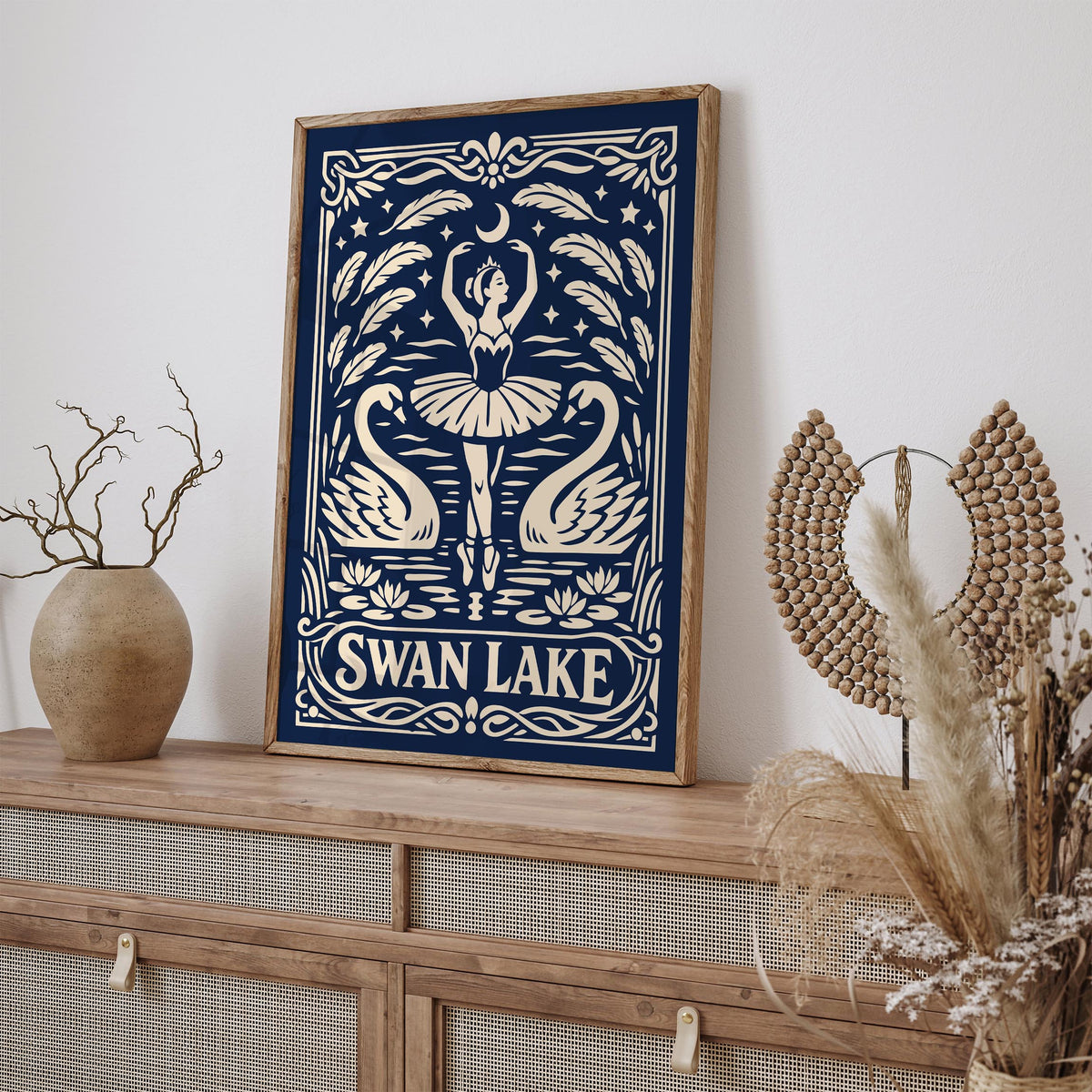 Swan Lake Classical Ballet Vintage Art Poster
