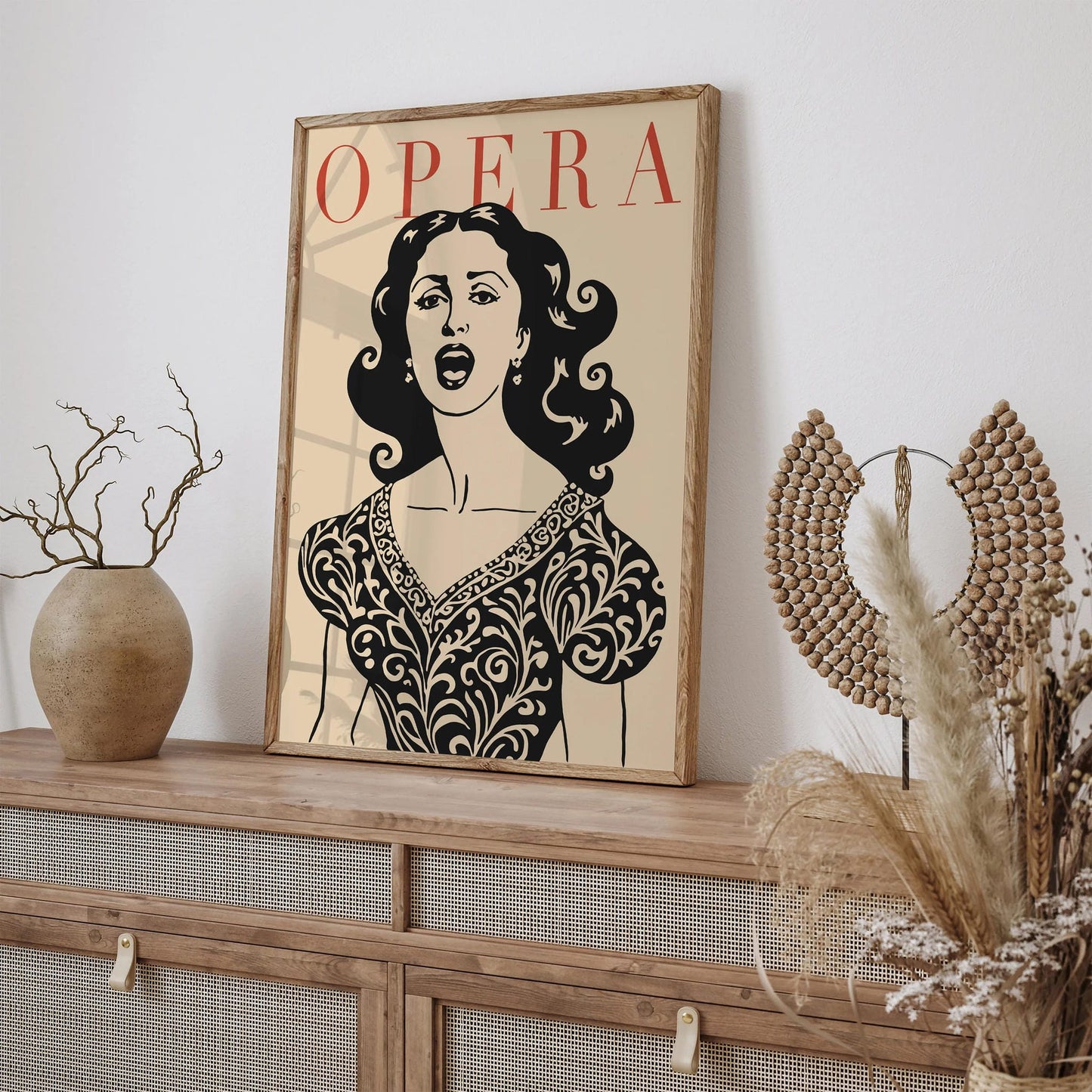 Opera Singing Woman Art Print – Elegant Music Wall Decor