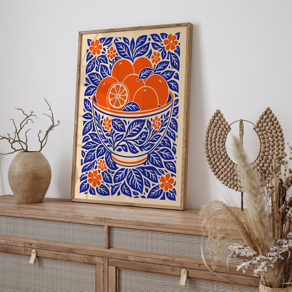 Orange Fruit Bowl Poster