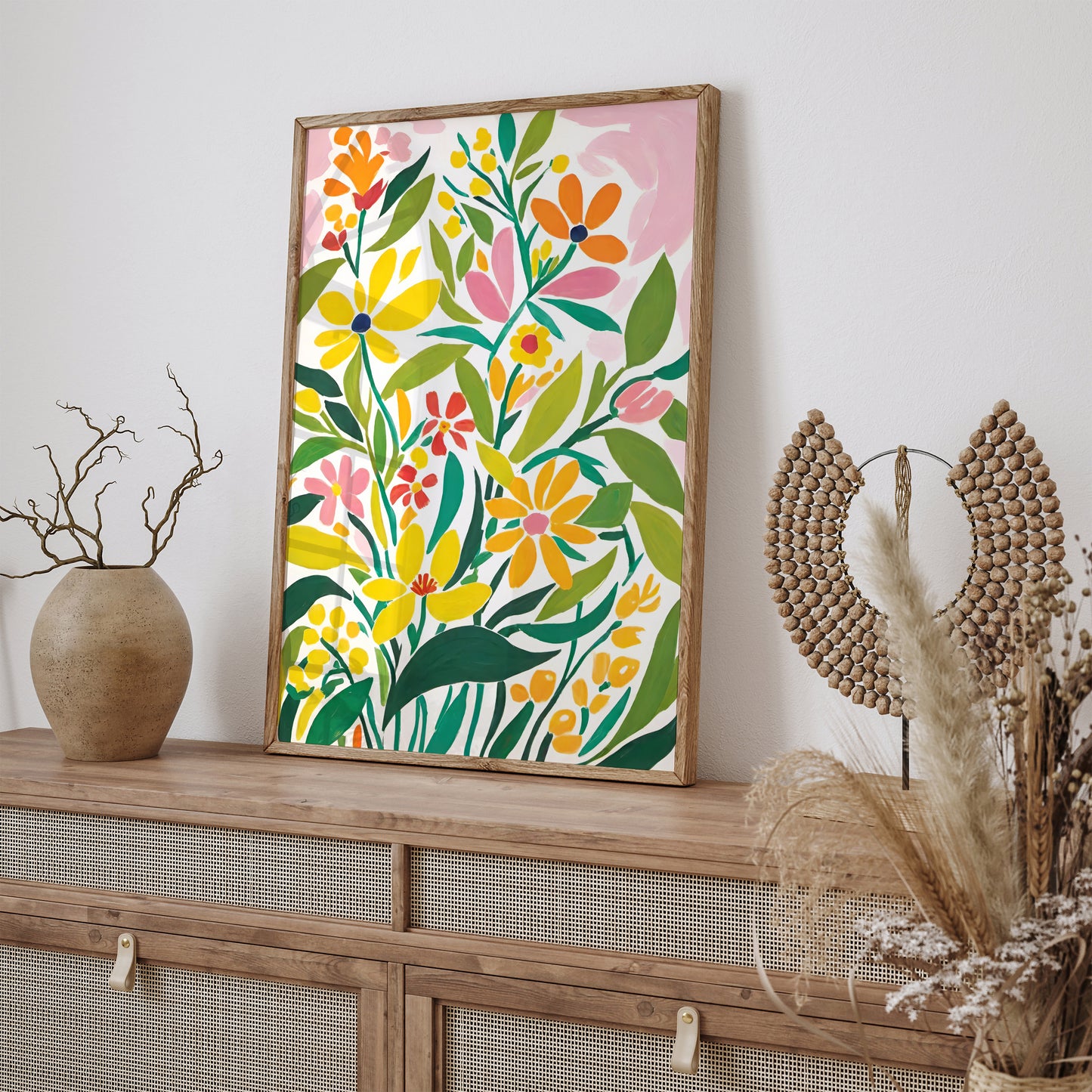 Green Abstract Nature Painting Art Print 2024