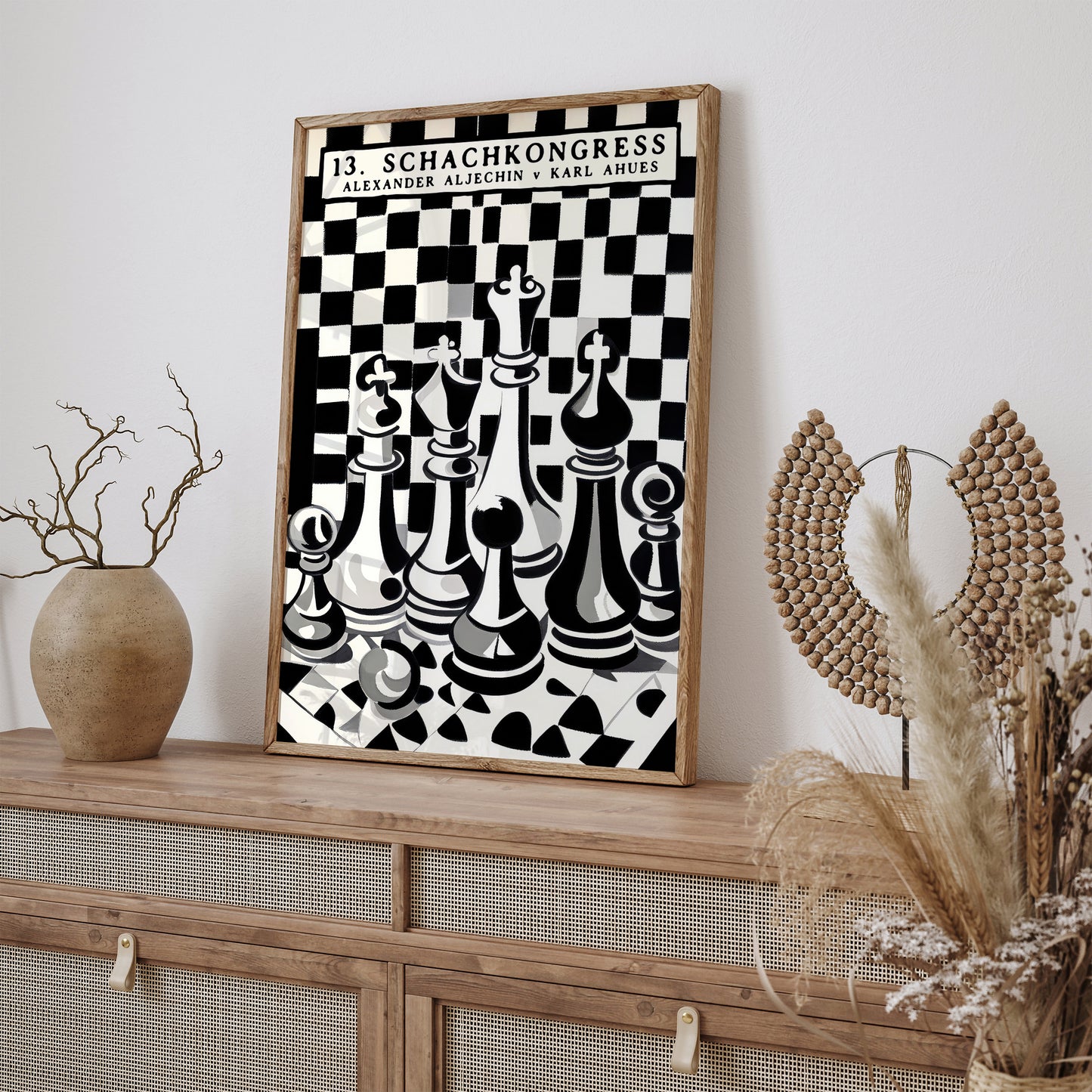 Vintage Chess Poster - Black and White