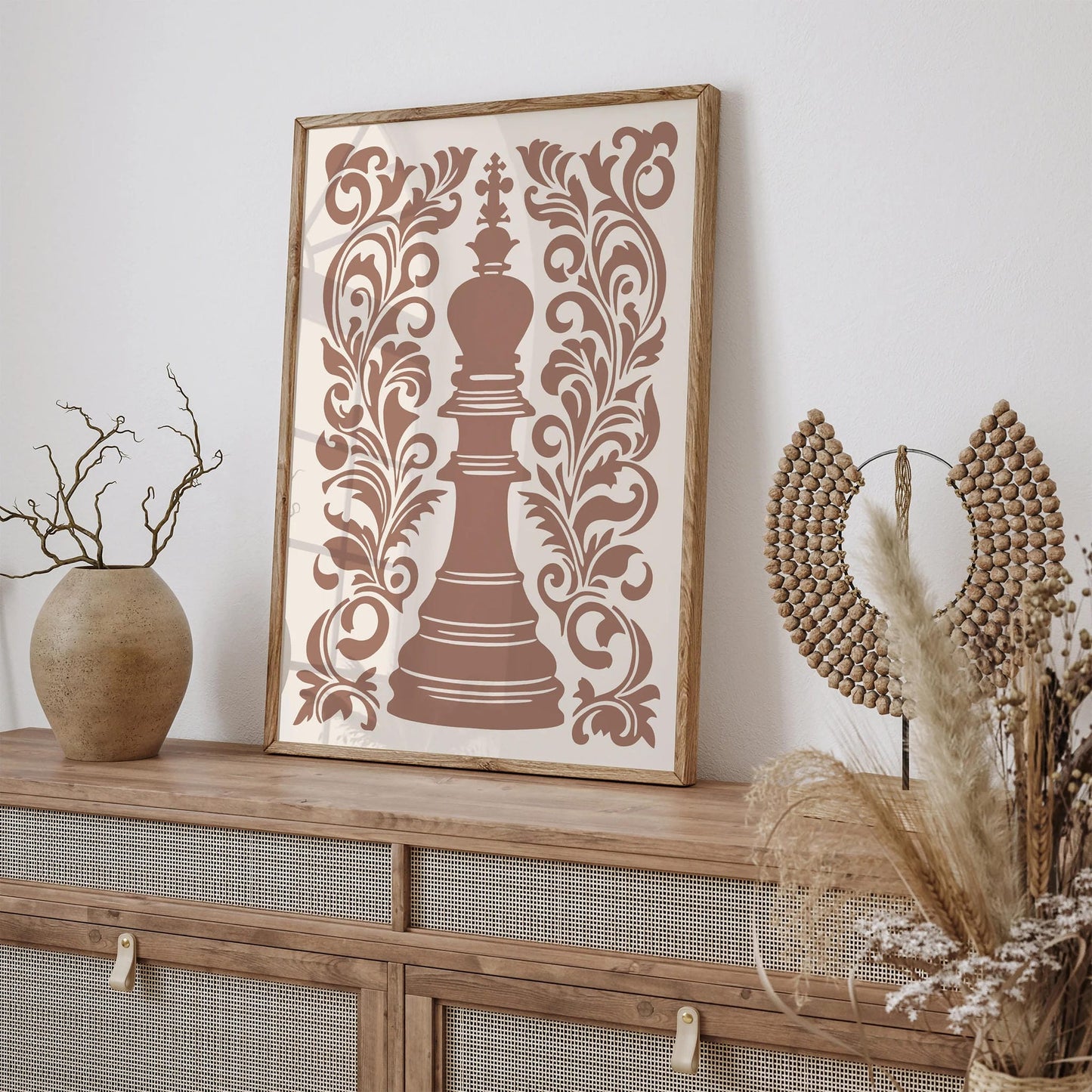 Mocha Mousse Chess Wall Art Print