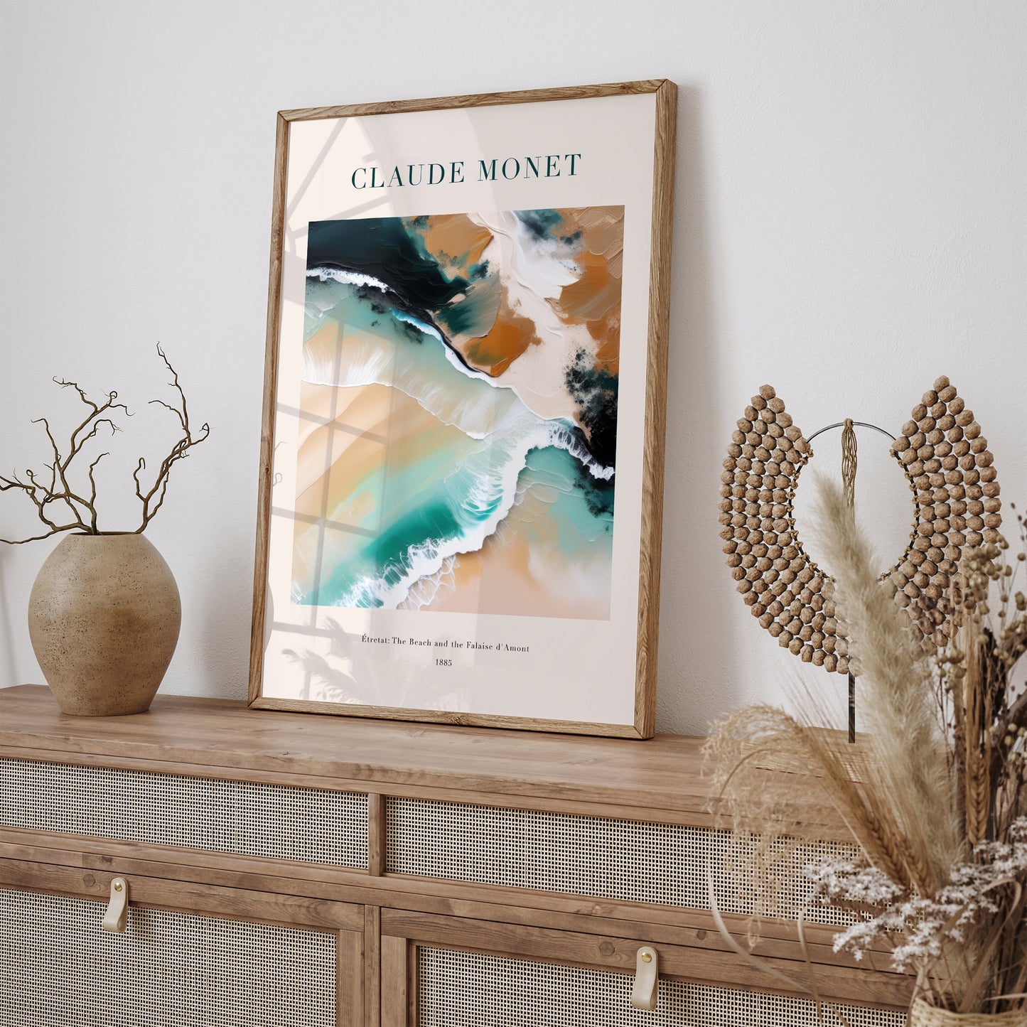 Monet Étretat, The Beach And The Falaise d'Amont Poster