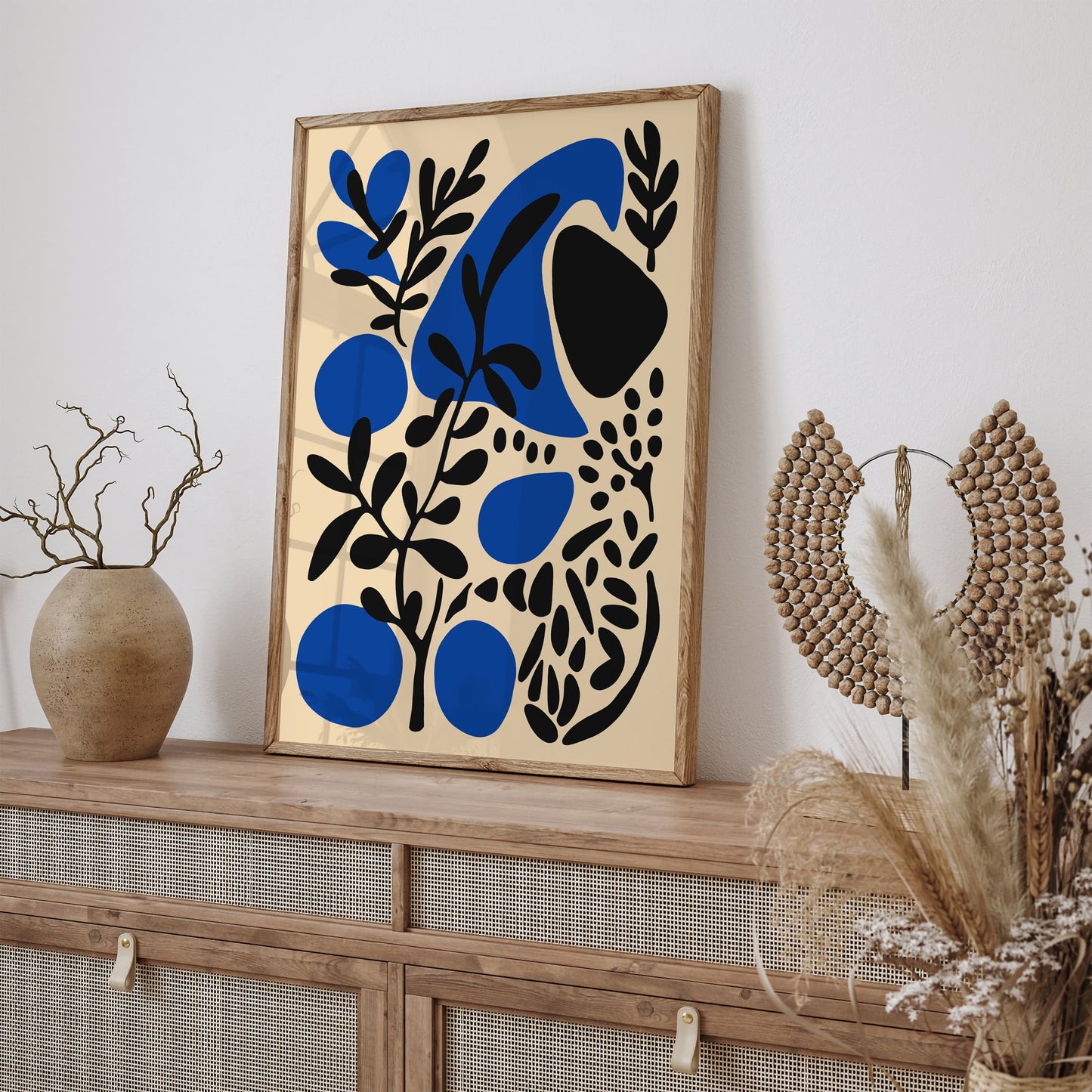 Modern Botanical Abstract Blue Poster