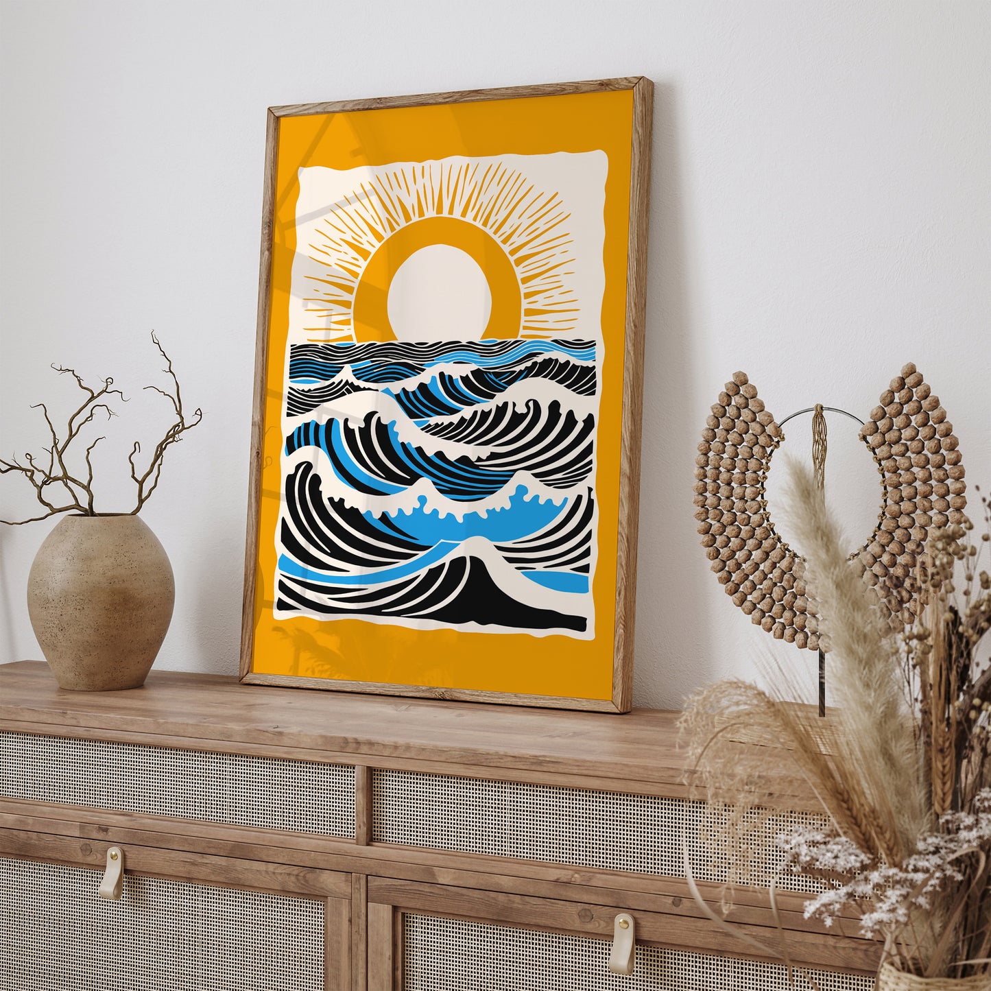 Yellow Sunset Landscape Art Print 2024