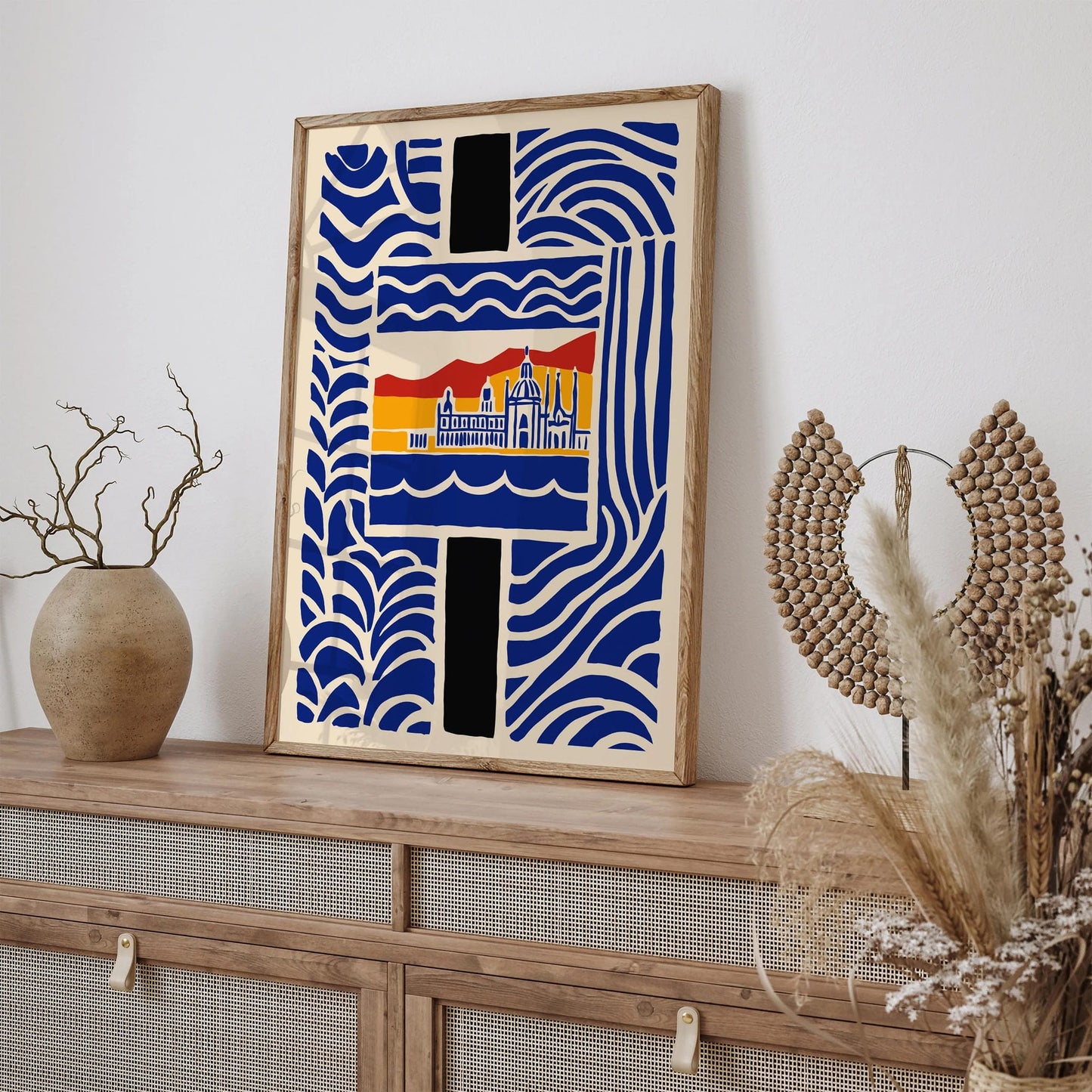 Mid Century Modern Barcelona Landscape Poster