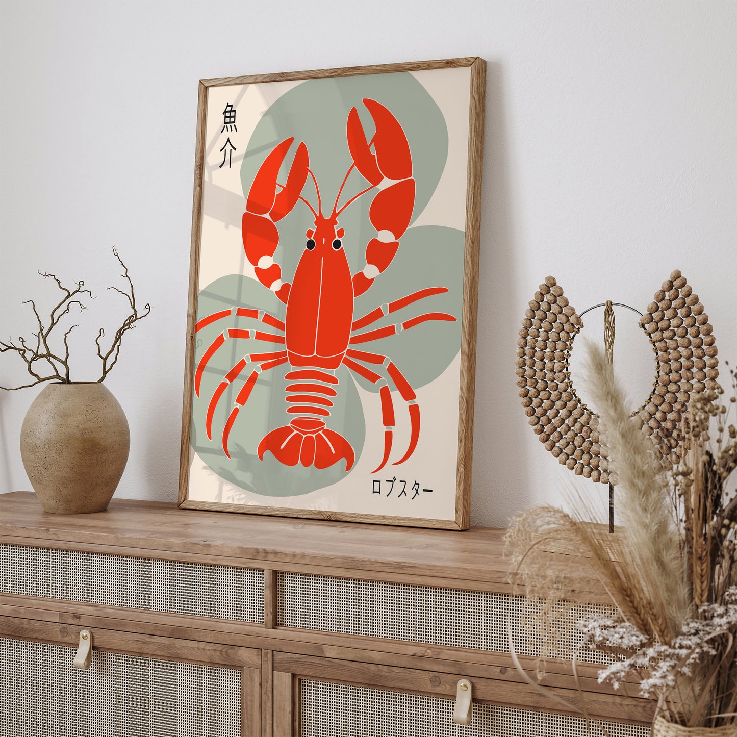 Seafood Lobster Japanese Art Print 2025