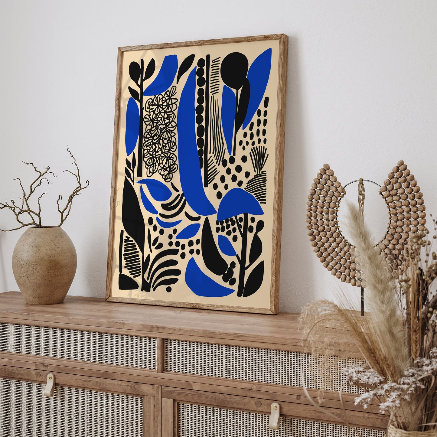 Abstract Blue and Black Art Print