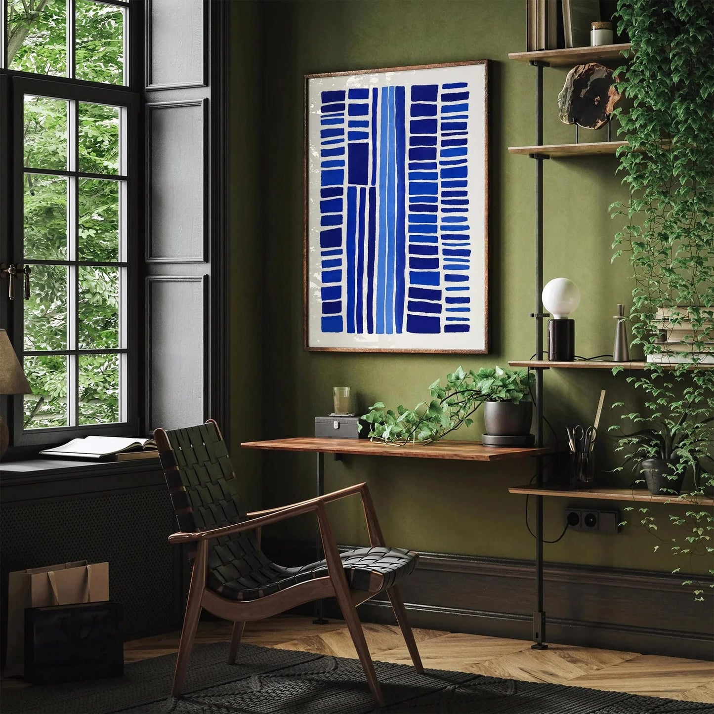 Modern Blue Minimalist Wall Art Print