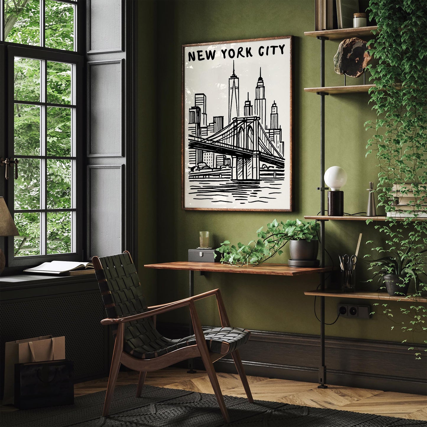 New York City Travel B&W Poster
