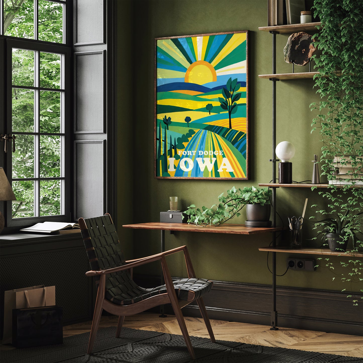 Fort Dodge Iowa Travel Retro Wall Art