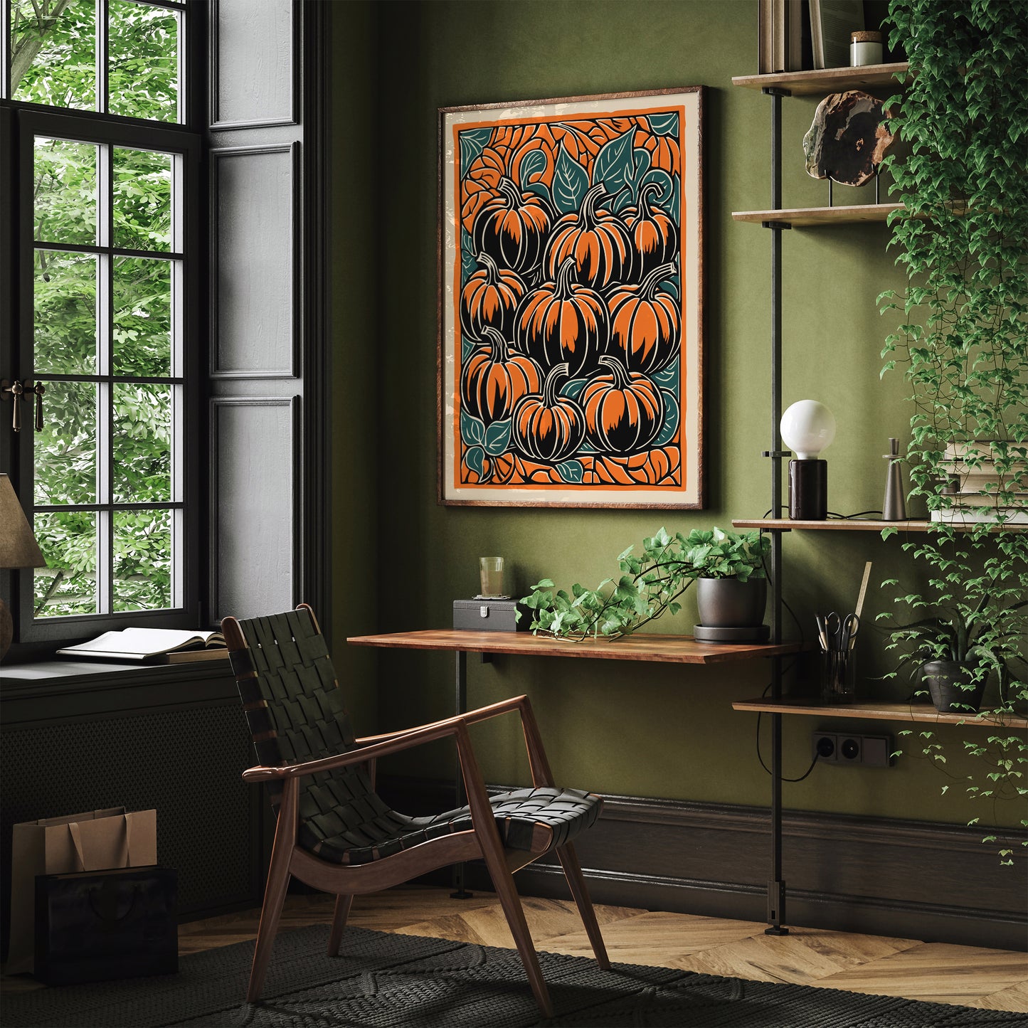 Orange Pumpkins Kitchen Wall Art