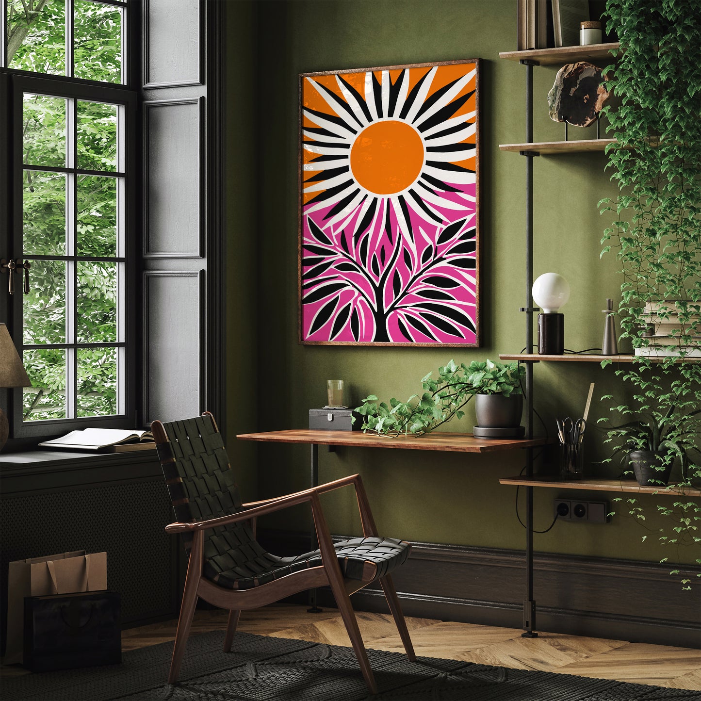 Magenta Orange Abstract Nature Art Print 2024