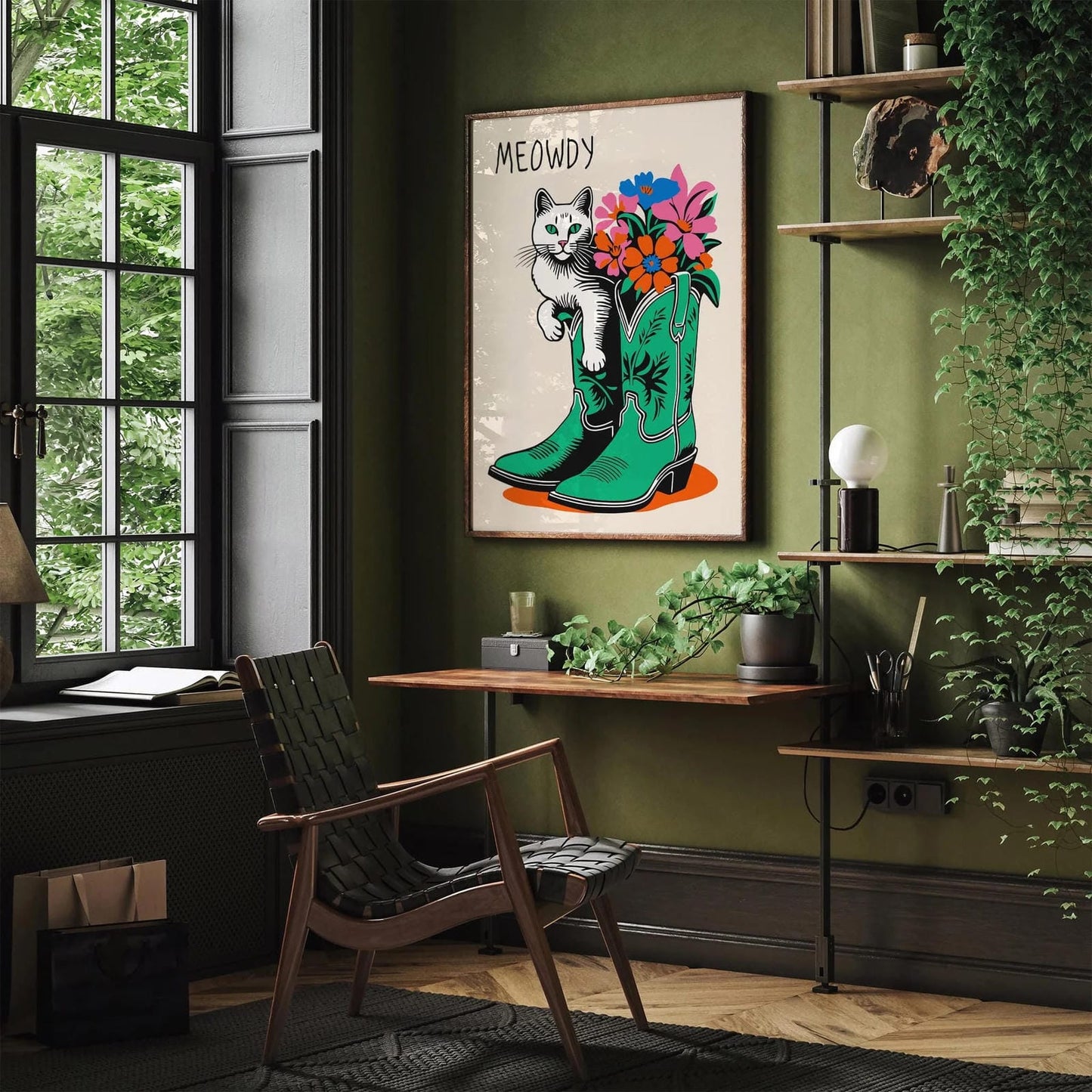 Meowdy Cat Cowboy Poster