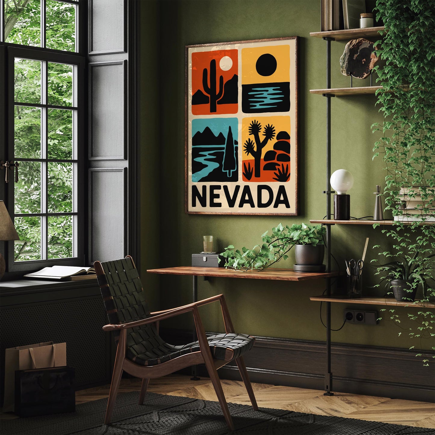 Nevada Travel Poster - Retro Wall Art