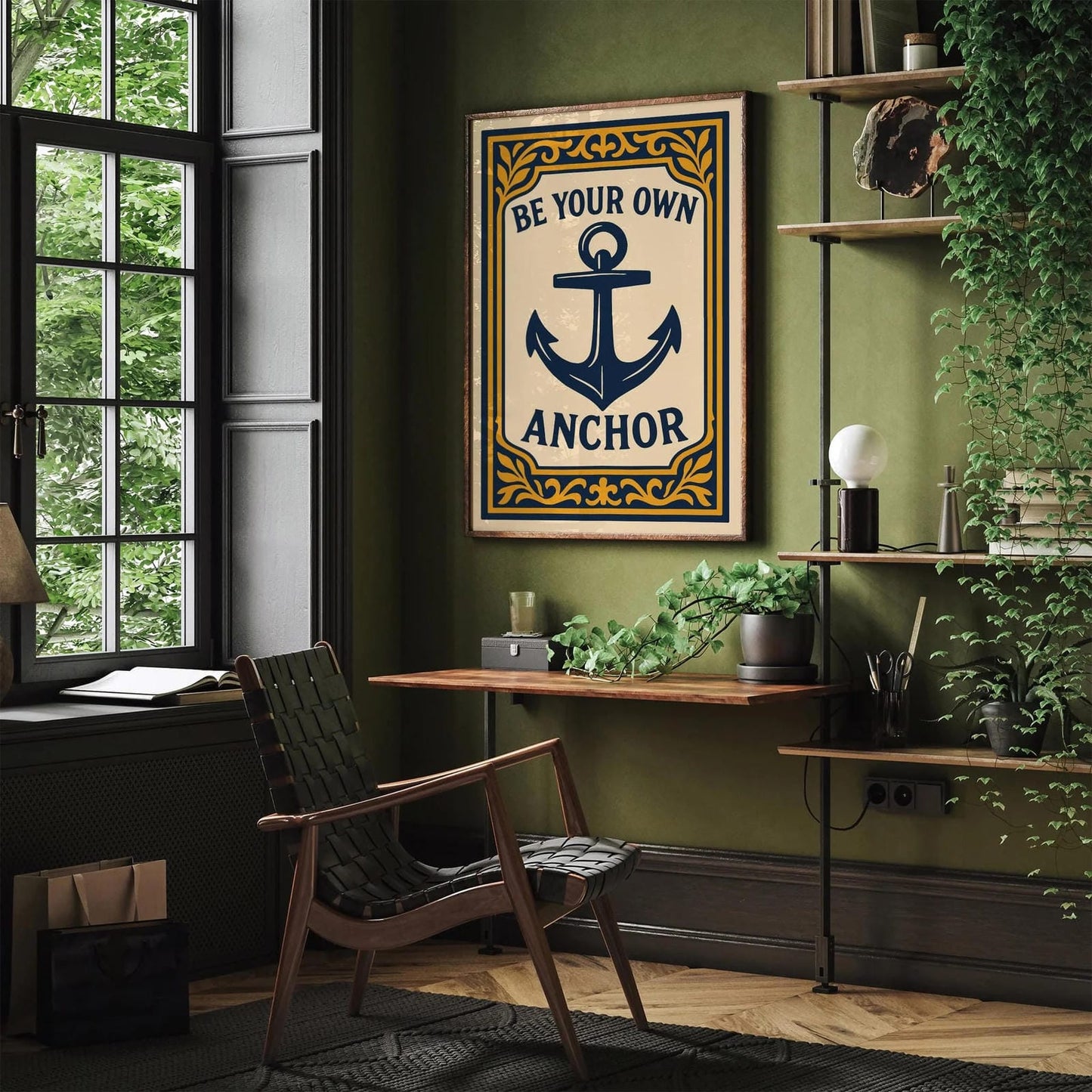 Be Your Own Anchor Poster - Nautical Wall Art for Man Cave