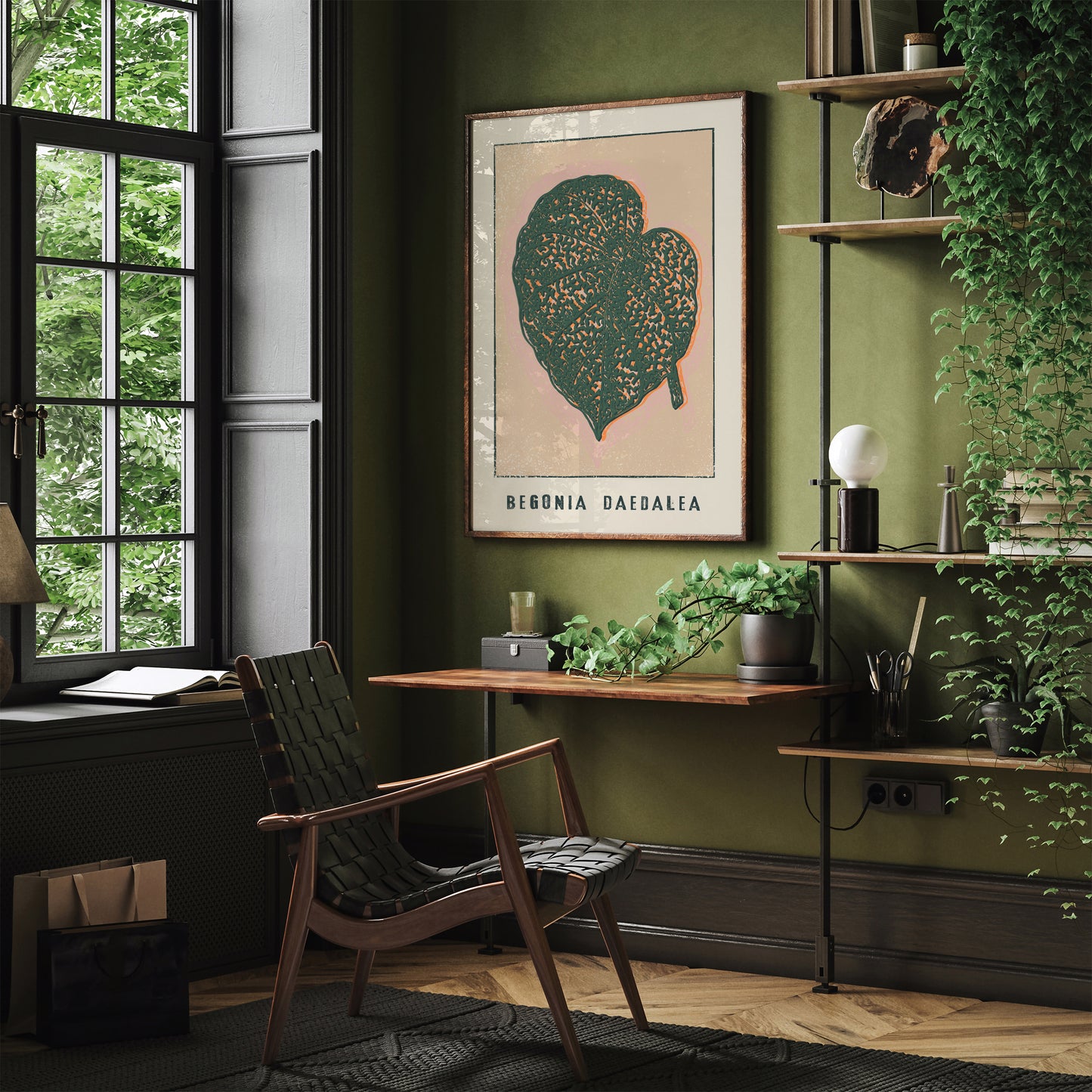 Begonia Daedalea Floral Wall Art